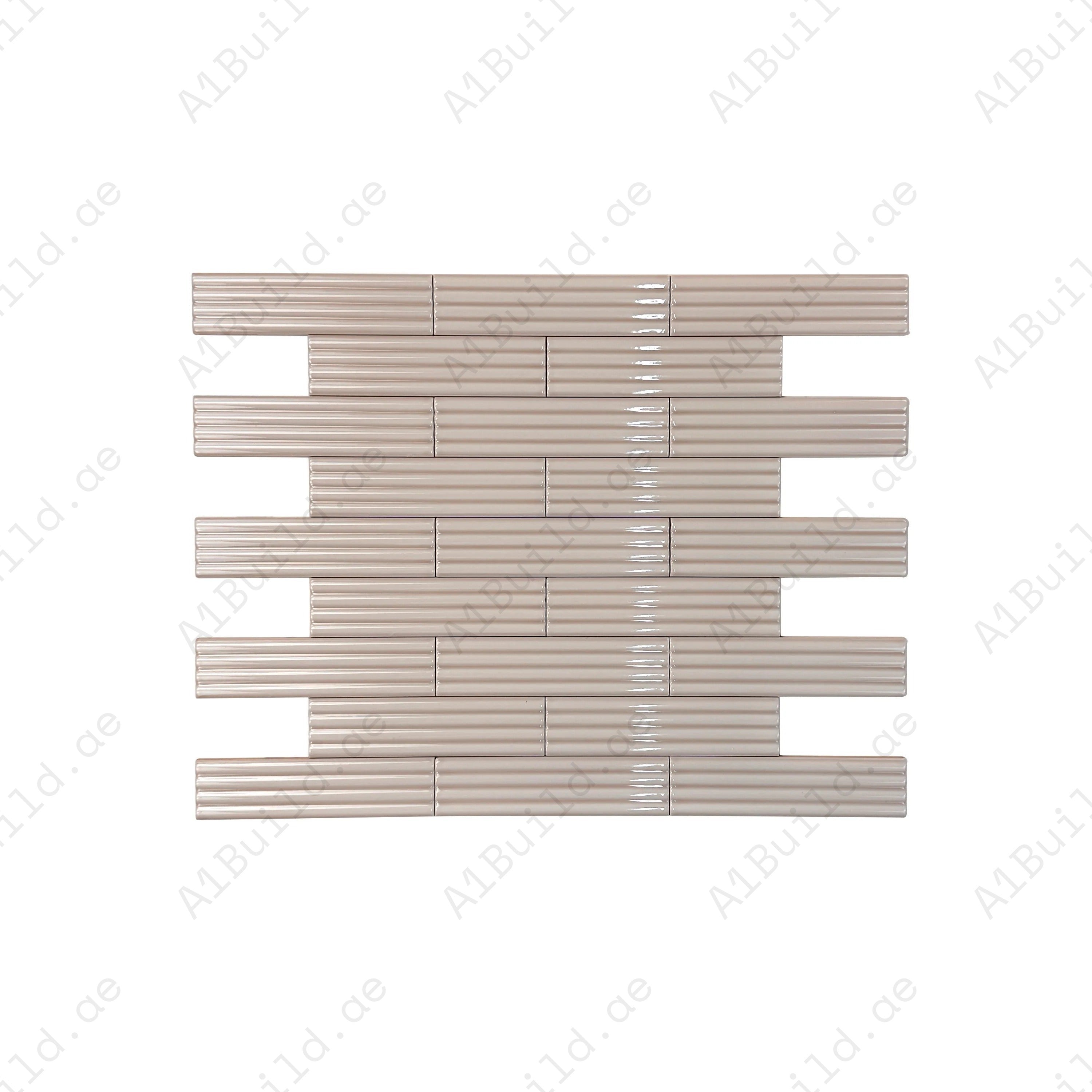 Warm Cream glossy ceramic artisanal tile from Classic Hues Series. Durable, waterproof & elegant, perfect for kitchen backsplash, bathroom, and living spaces.
