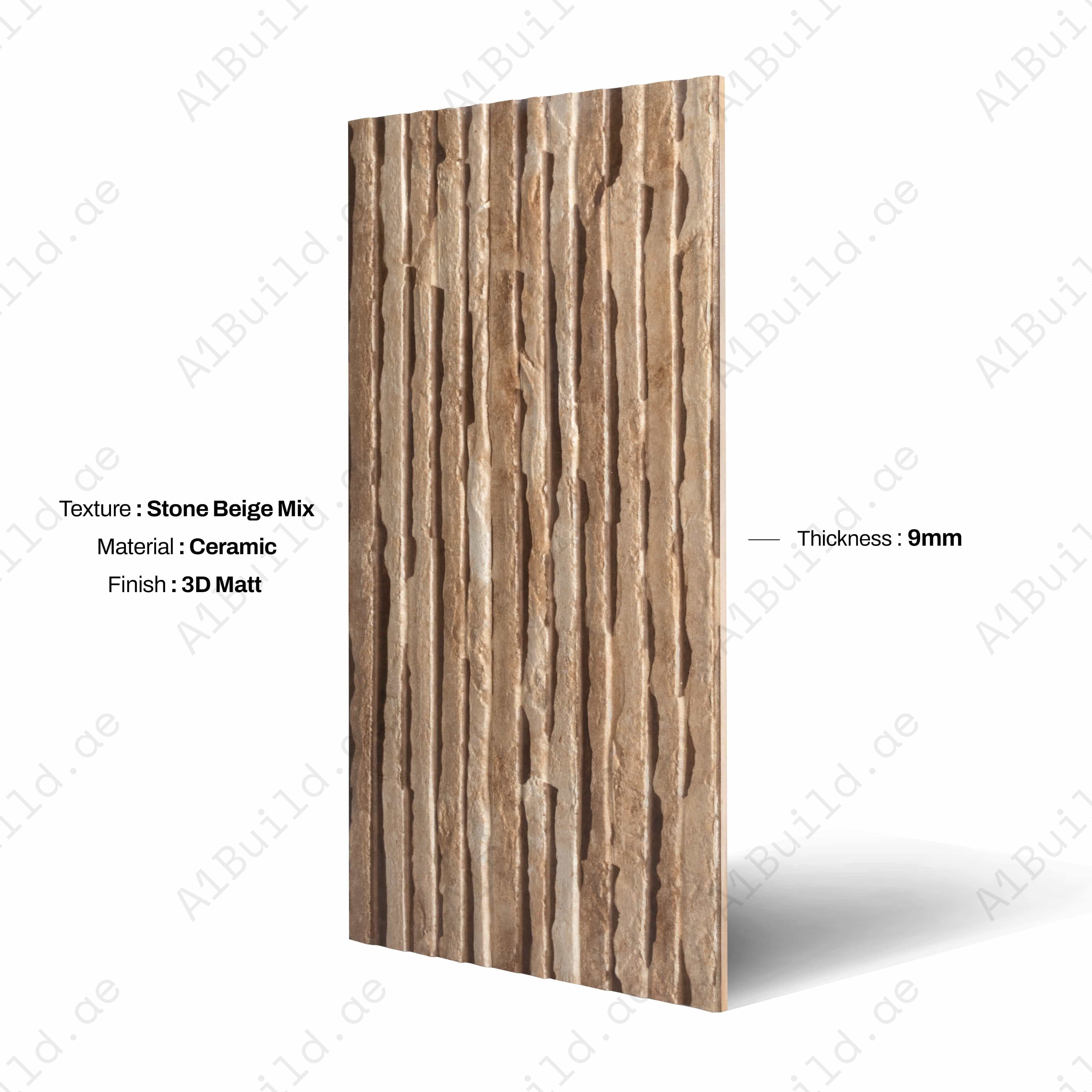 Wavestone Beige – Textured Indoor Tile for Kitchen & Bathroom Walls