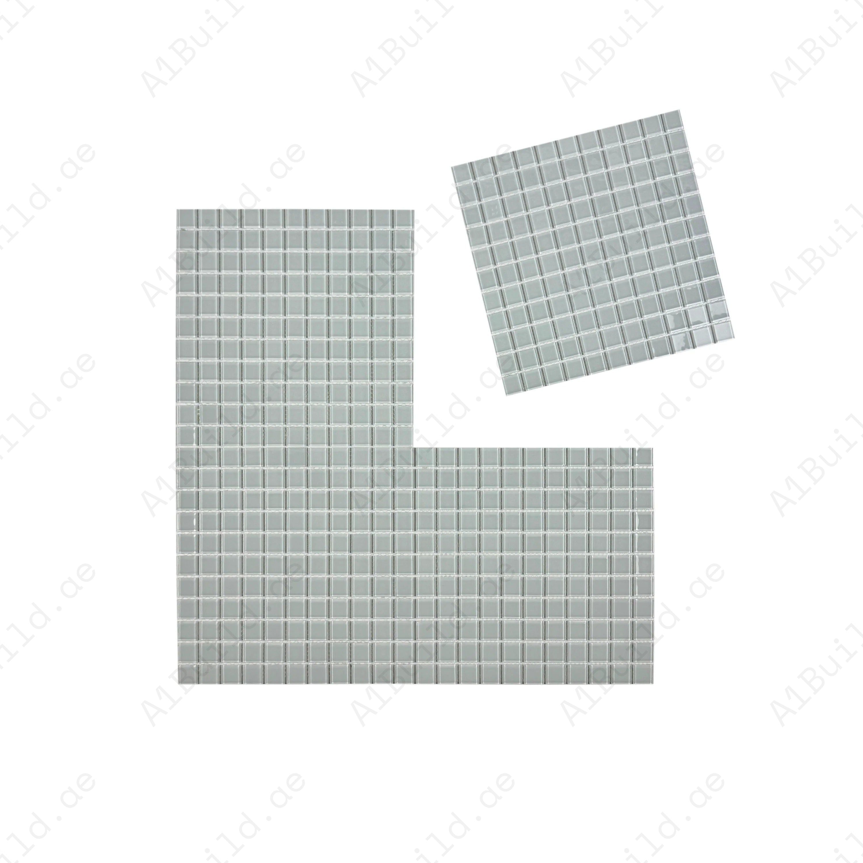 White Crystal Glass Mosaic Tile for luxury pools in Dubai. Durable, UV-resistant, waterproof, and eco-friendly. Perfect for pools, spas, kitchens, and bathrooms.