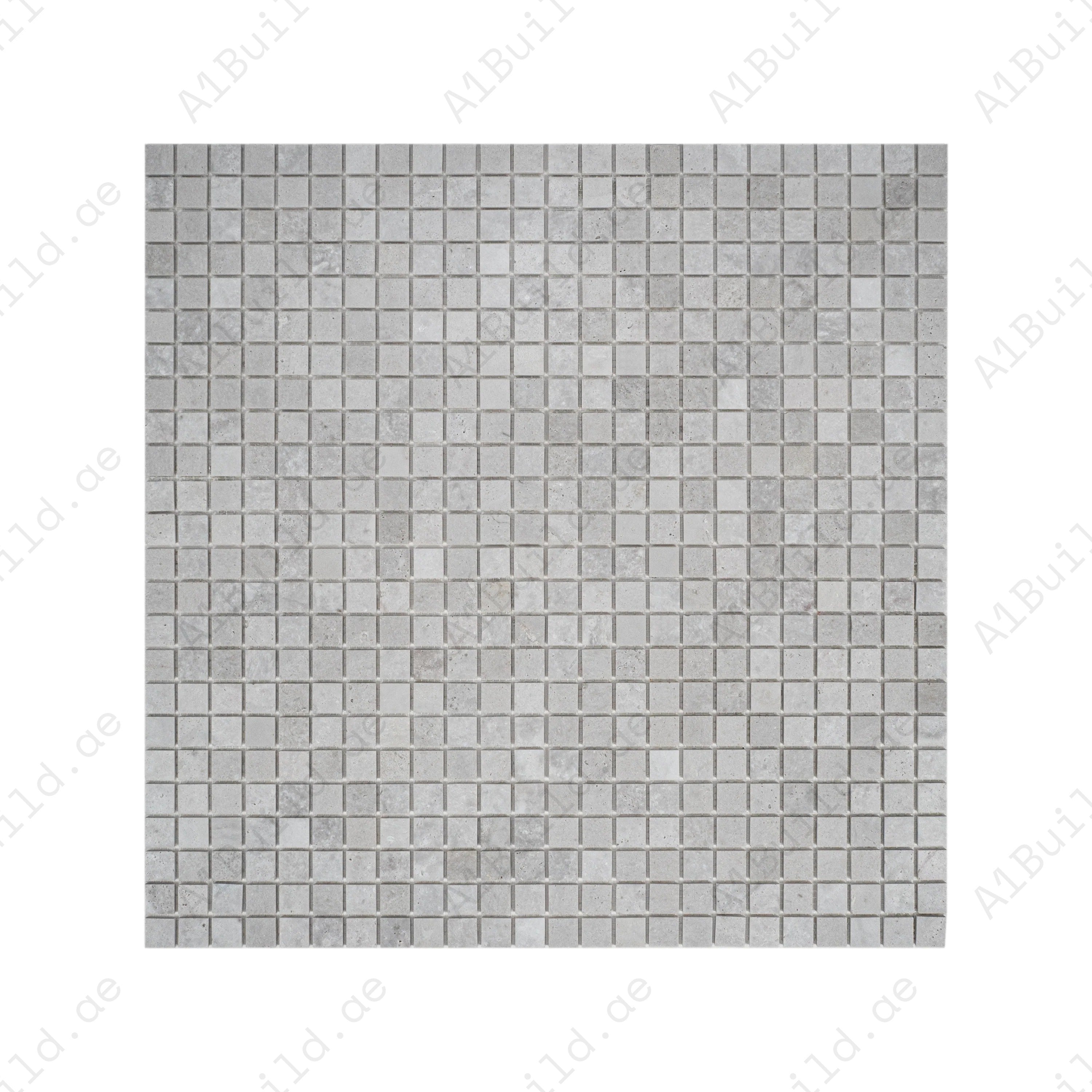 White Travertine Kwong Sal Marble Mosaic – honed square pattern crafted from premium marble for walls, backsplashes & feature areas, adding luxury & elegance.