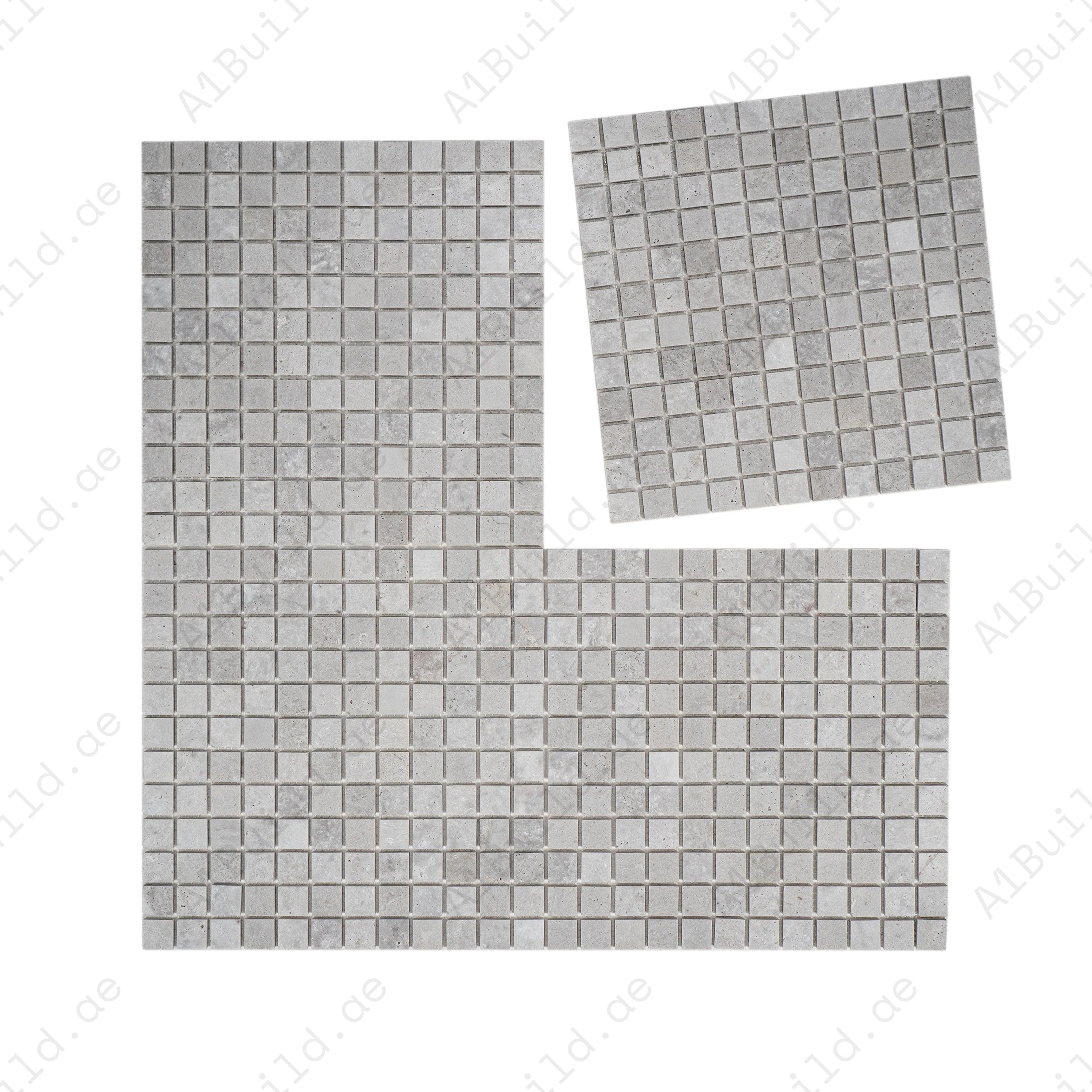 White Travertine Kwong Sal Marble Mosaic – honed square pattern crafted from premium marble for walls, backsplashes & feature areas, adding luxury & elegance.