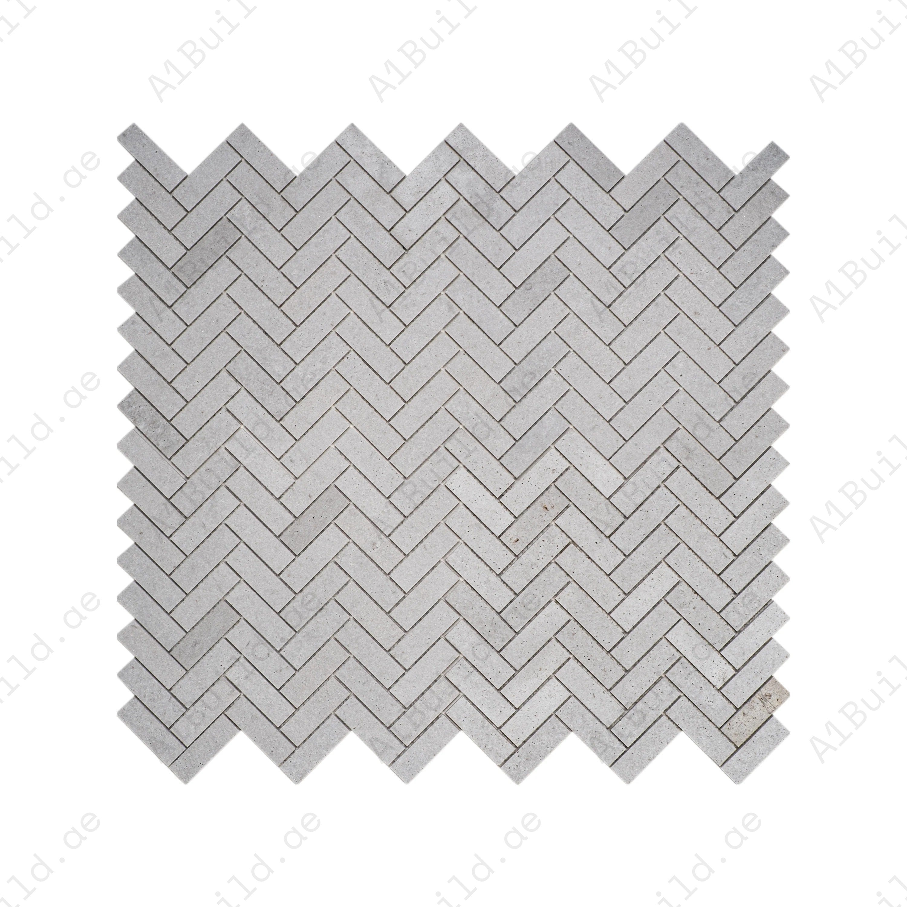 White Travertine Kwong Sal Marble Mosaic – premium honed herringbone design for walls, backsplashes, feature areas, and interiors, offering timeless luxury and elegance.