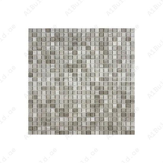 White Wood Vein polished marble mosaic with natural wood-like patterns. Ideal for walls, backsplashes, and decorative interiors with a polished finish.