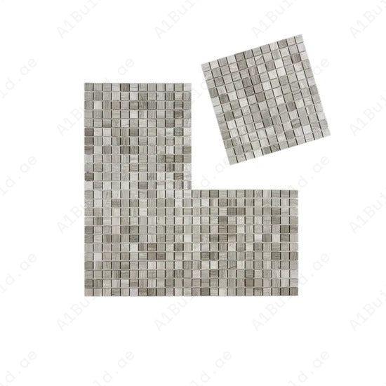 White Wood Vein polished marble mosaic with natural wood-like patterns. Ideal for walls, backsplashes, and decorative interiors with a polished finish.