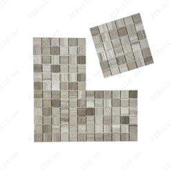 White Wood Vein polished marble mosaic with natural wood-like veining. Perfect for walls, backsplashes, and decorative interiors with a polished, elegant finish.