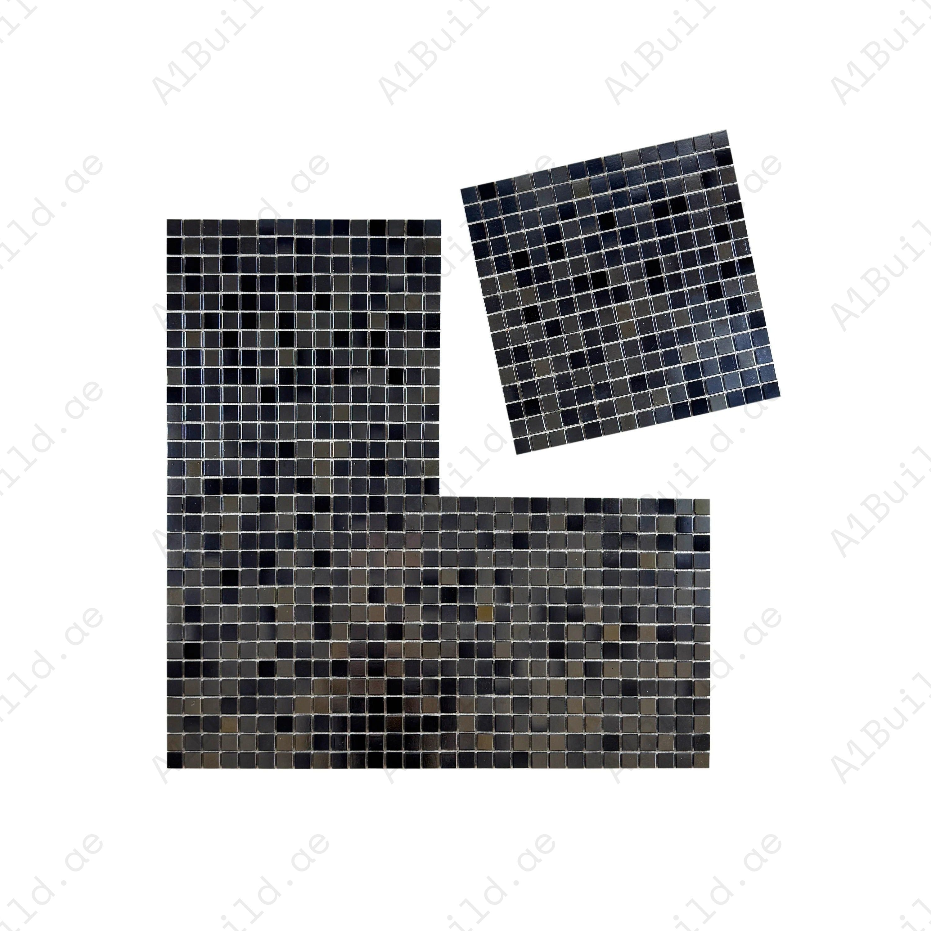 White iridescent & plain white mixed glass mosaic tiles for pools & spas. UV-resistant, slip-proof & eco-friendly perfect for luxury aquatic designs in Dubai.