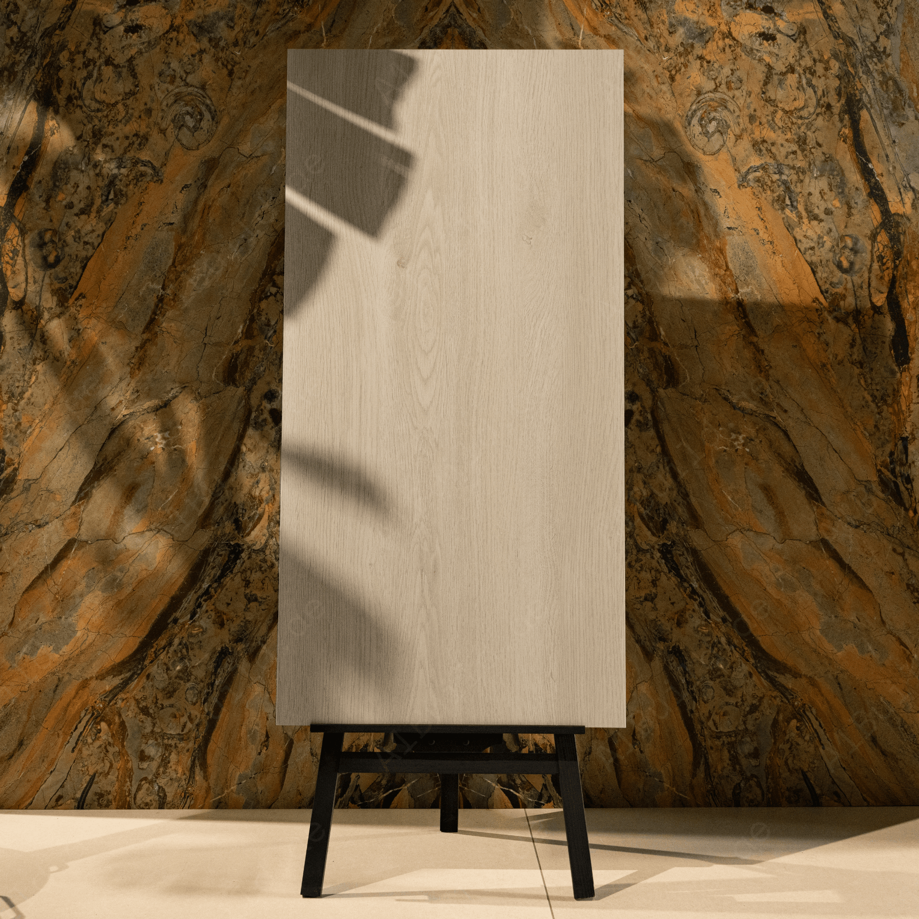 Wood Beige porcelain tile 60x120cm with 9mm thickness features a natural wood look, durable porcelain body, ideal for floors and walls.