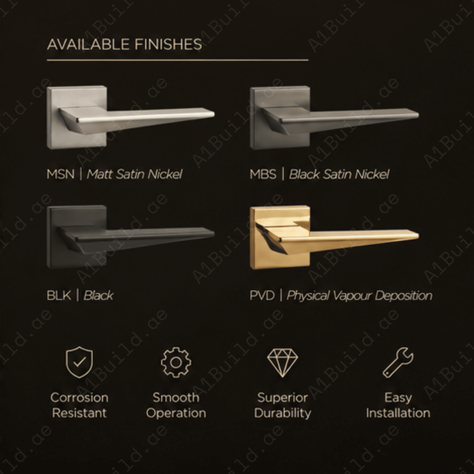 ZR190907 Cylenik Lerk door handle in zinc alloy with MSN Matt Satin Nickel & MBS Black PVD finish. Durable 146x53mm luxury handle for modern interiors. premium