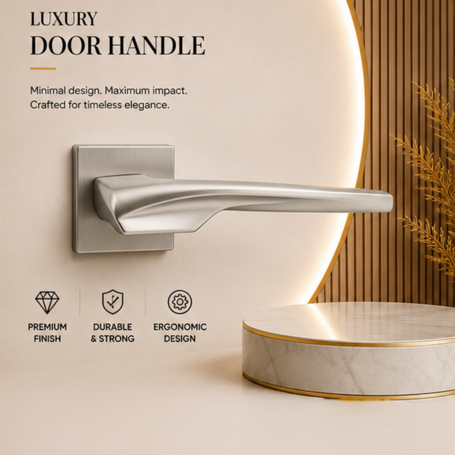 ZR200754 premium zinc alloy door lock handle in Matt Satin Nickel finish. Durable modern architectural hardware for homes, hotels, and offices.