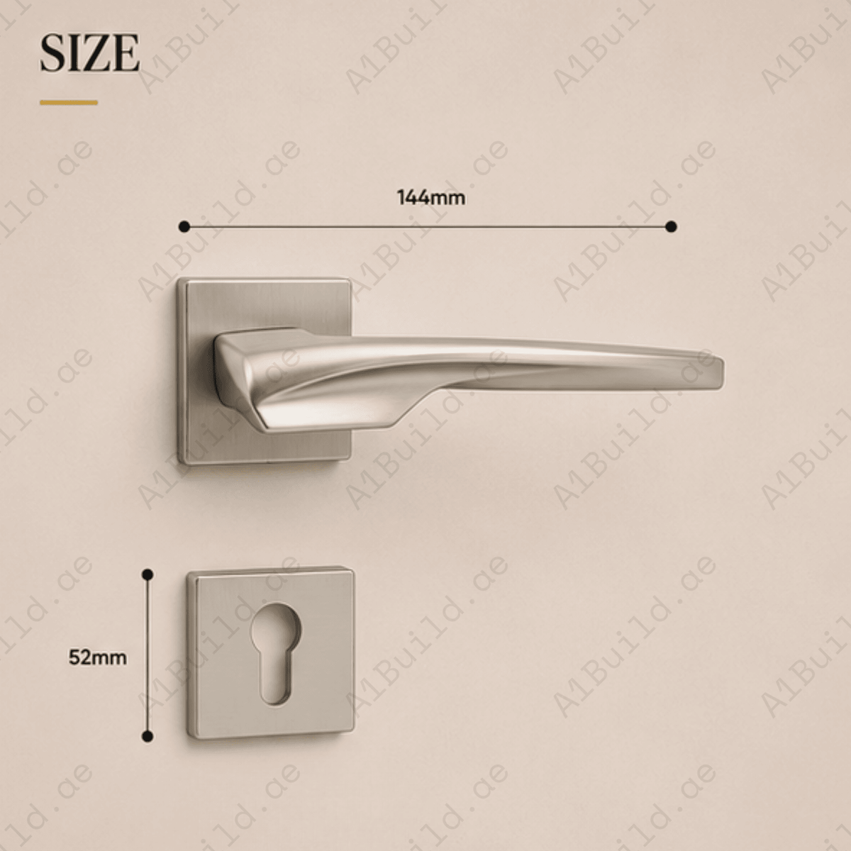 ZR200754 premium zinc alloy door lock handle in Matt Satin Nickel finish. Durable modern architectural hardware for homes, hotels, and offices.