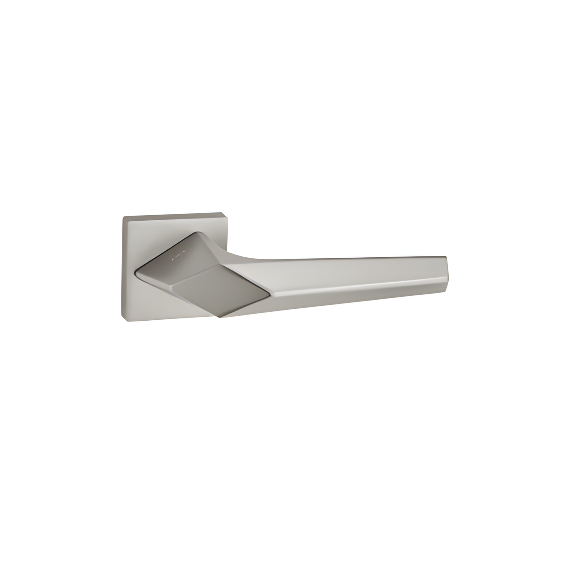 ZR200819 premium zinc alloy door lock handle in Matt Satin Nickel finish. Durable architectural hardware for luxury homes, offices, and modern interiors.