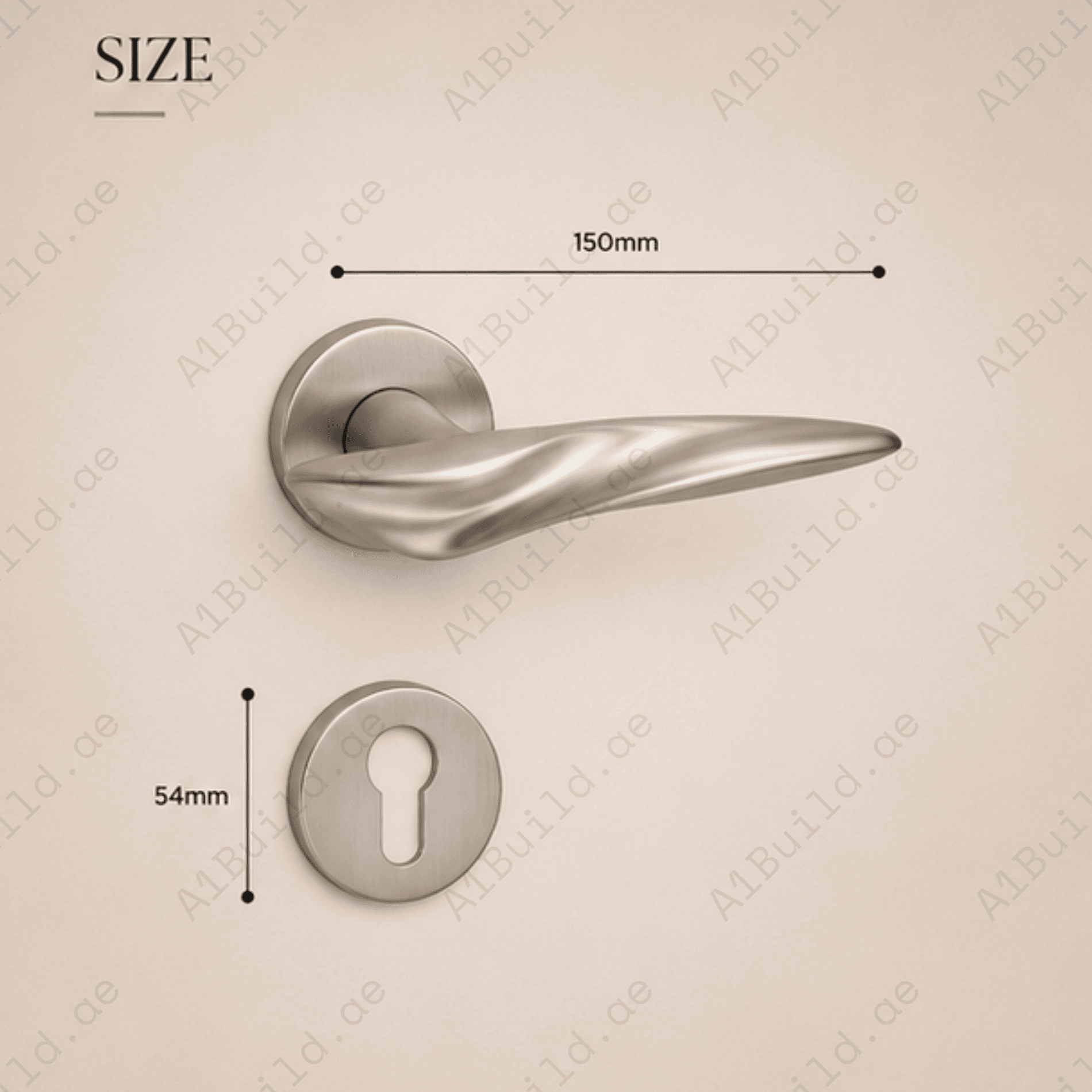 ZR200988 luxury zinc alloy door handle in Matt Satin Nickel and Black finish. Durable 150x54mm designer hardware for modern luxury interiors.