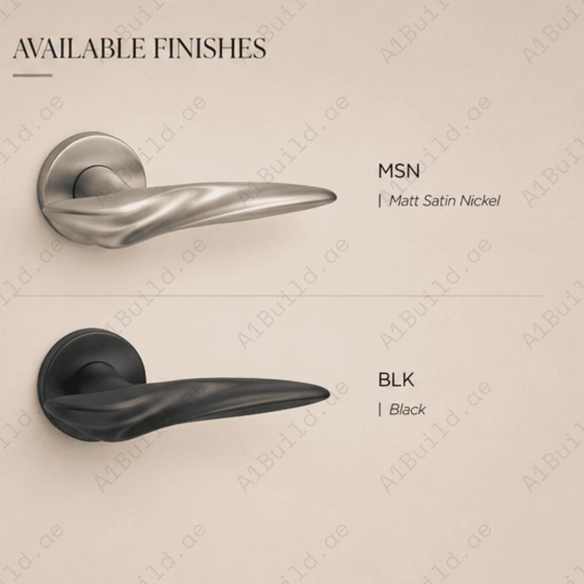 ZR200988 luxury zinc alloy door handle in Matt Satin Nickel and Black finish. Durable 150x54mm designer hardware for modern luxury interiors.
