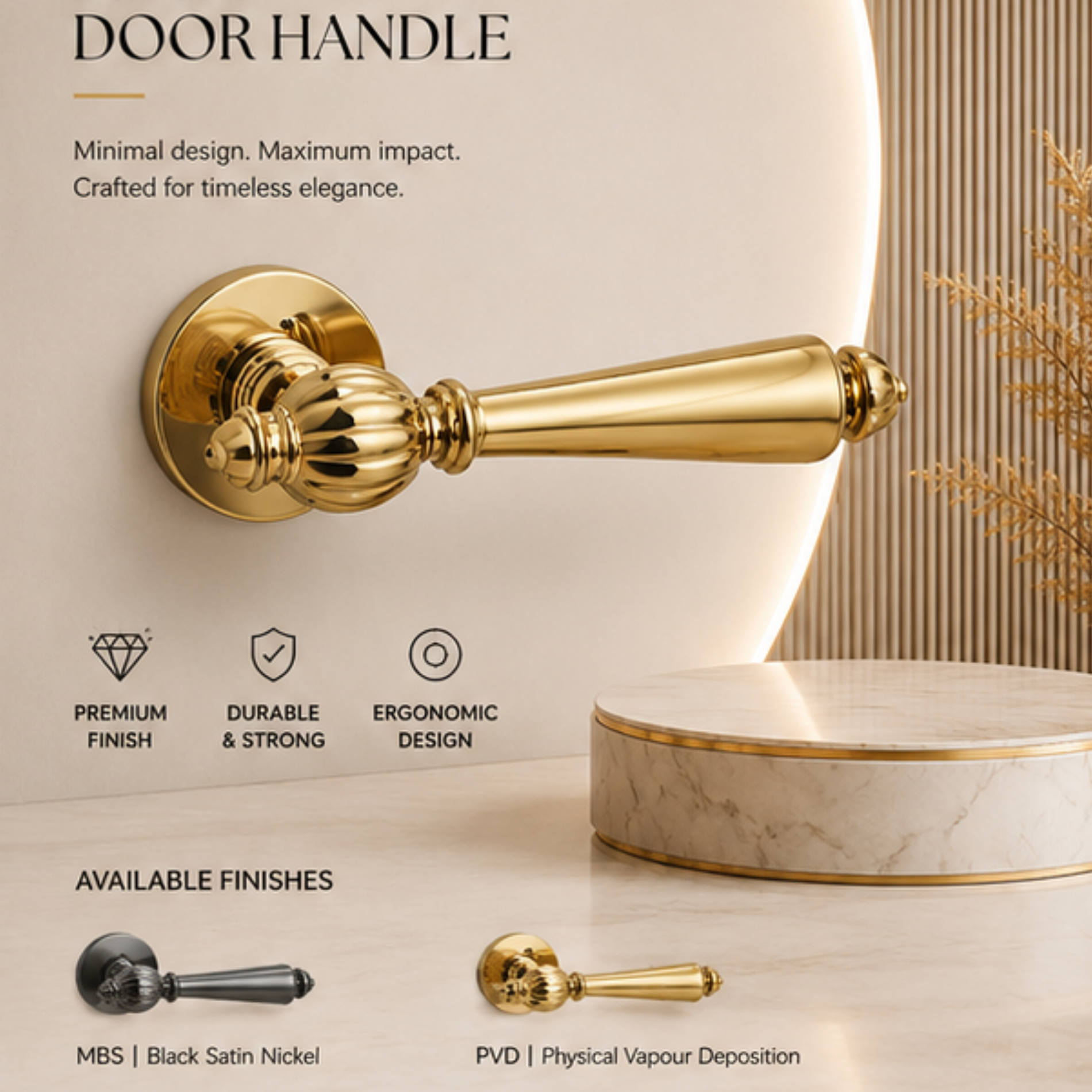ZR210435 luxury zinc alloy door handle in Black Satin Nickel PVD finish. Durable 148x52mm designer hardware for modern luxury interiors.