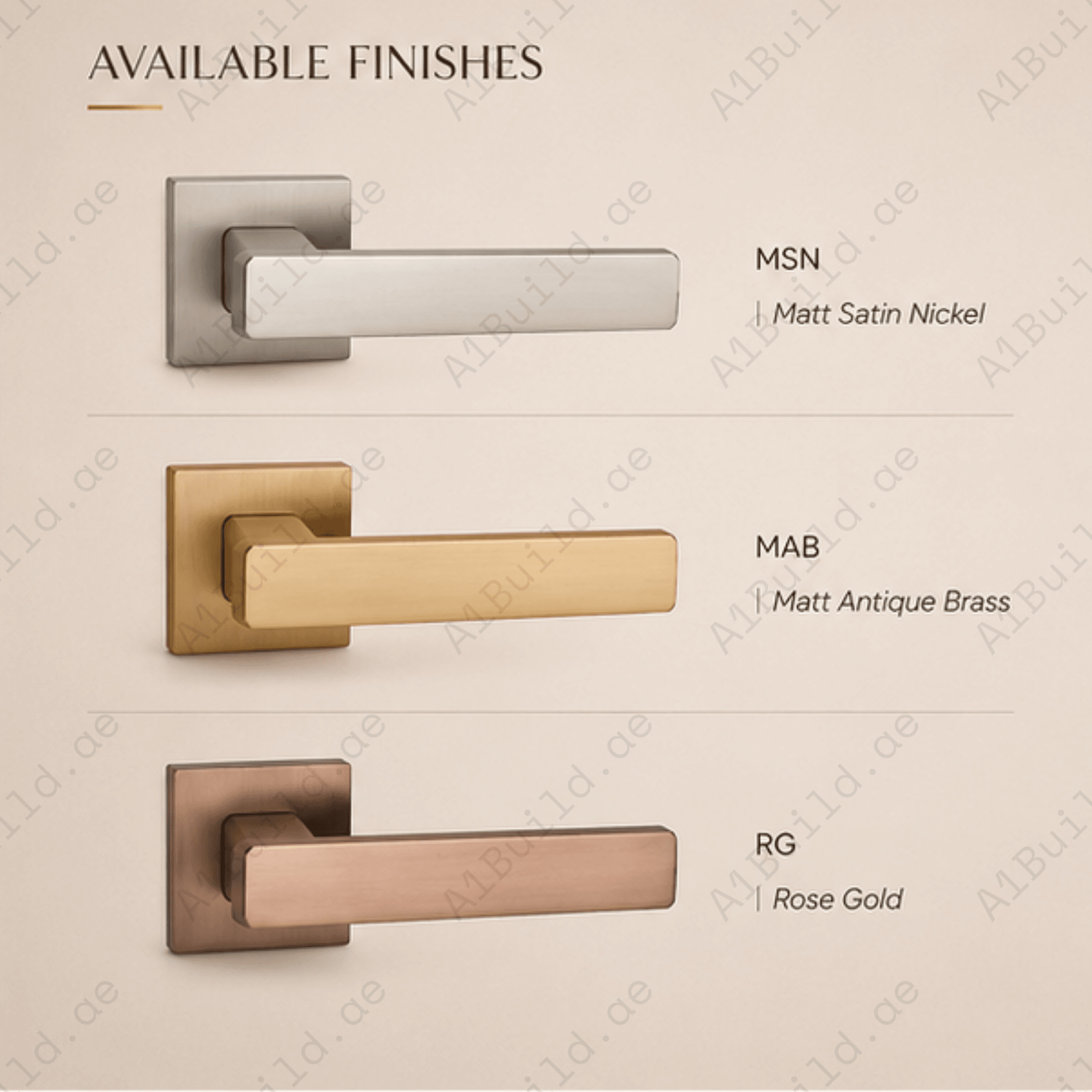 ZR220933 luxury zinc alloy door handle in Rose Gold, Matt Satin Nickel and Antique Brass finishes. Premium designer hardware for modern interiors.