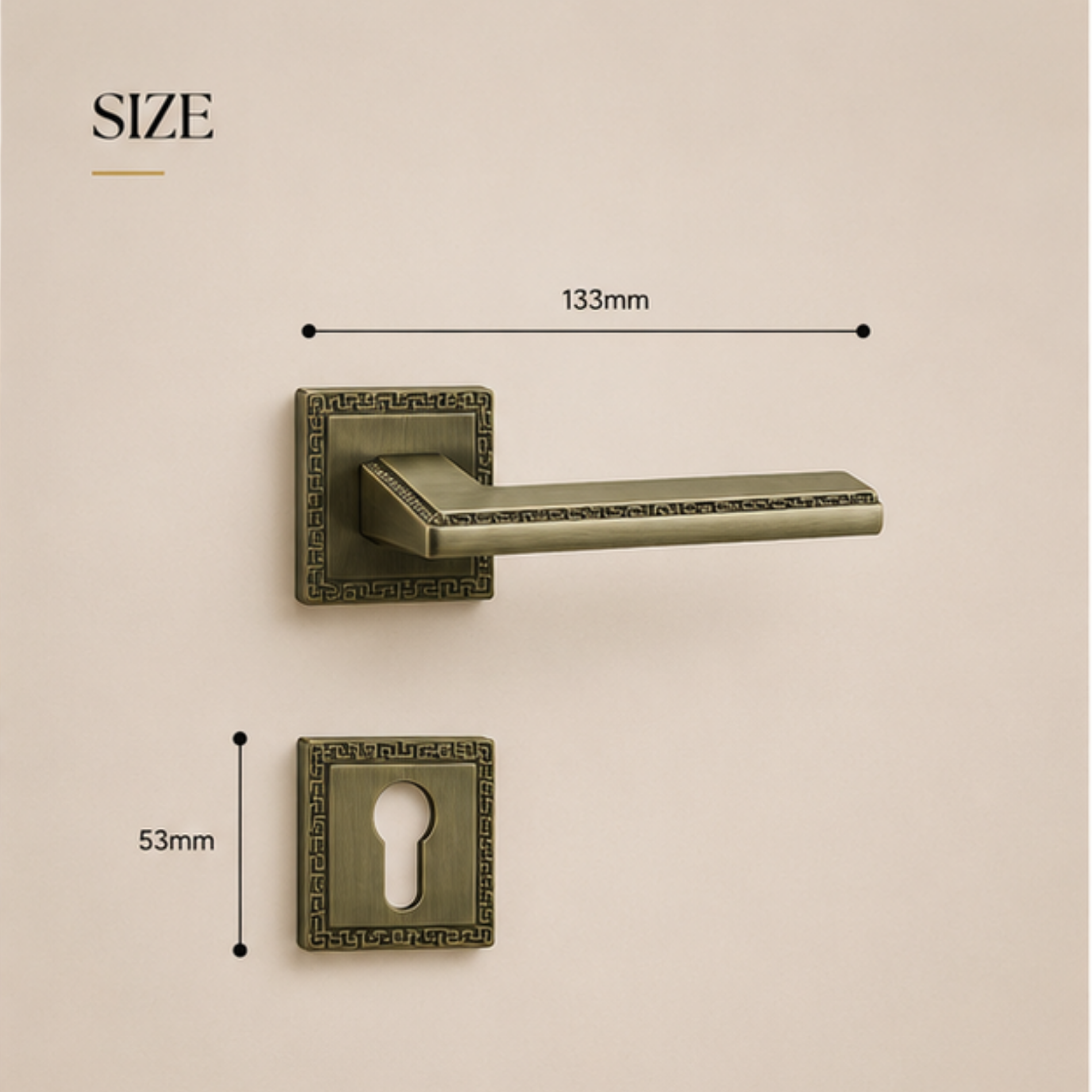 ZR230455 luxury zinc alloy door handle in Satin Brass, Coffee and Antique Brass finishes. Premium designer hardware for warm modern interiors.