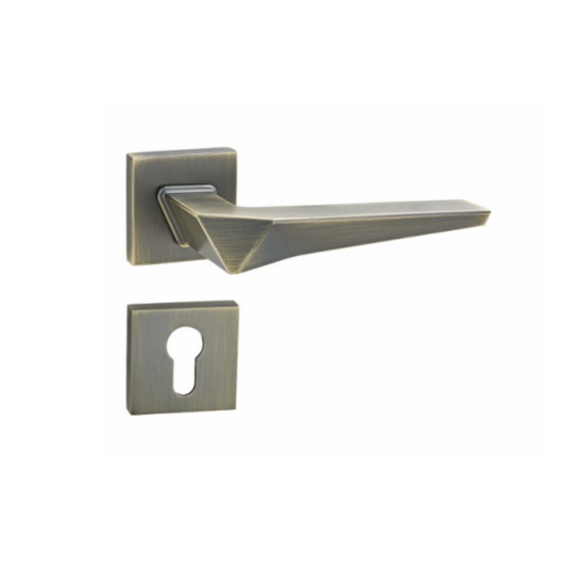 ZR230468 luxury zinc alloy door handle in Satin Nickel, Satin Brass and Antique Brass finishes. Premium modern hardware for elegant interiors.