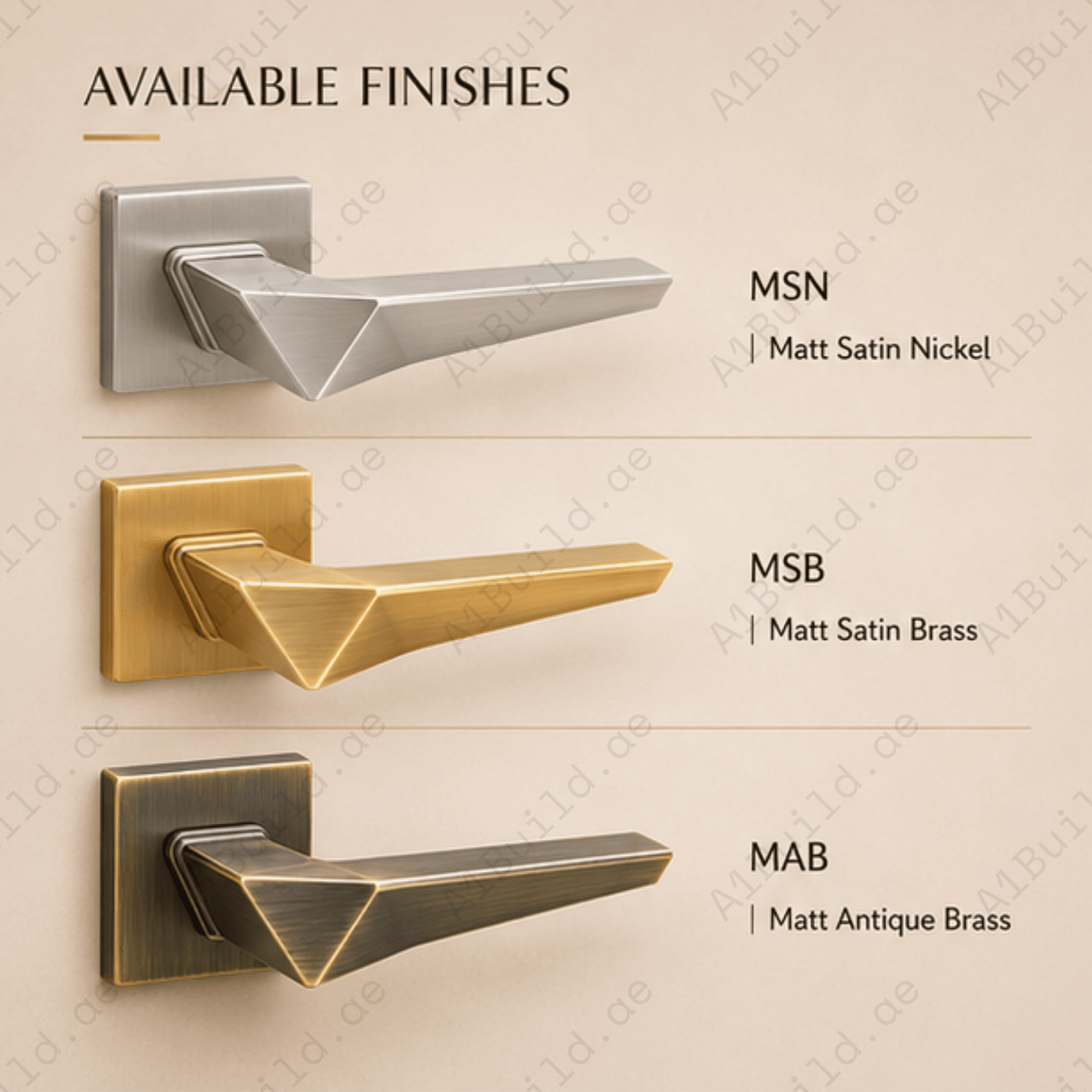ZR230468 luxury zinc alloy door handle in Satin Nickel, Satin Brass and Antique Brass finishes. Premium modern hardware for elegant interiors.