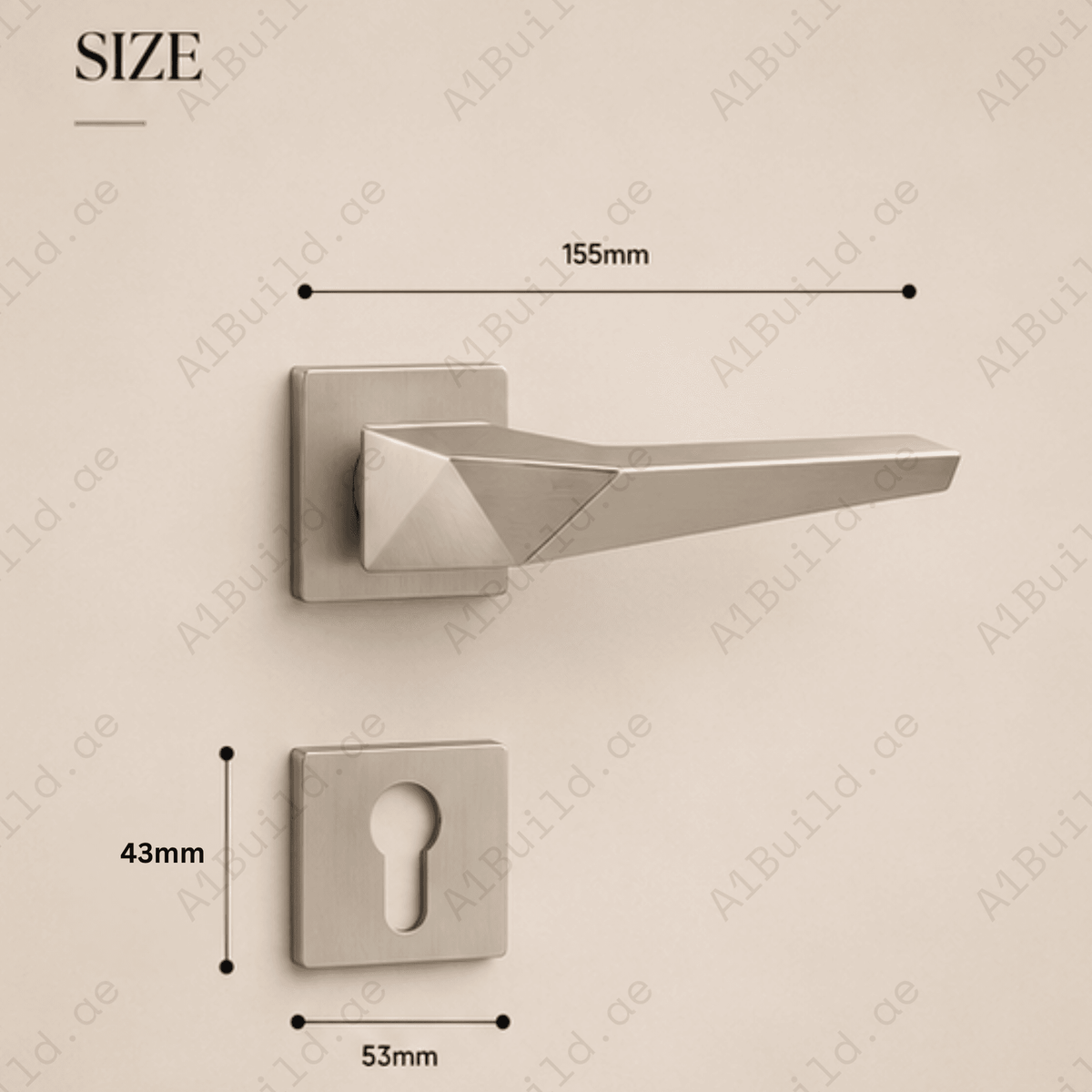 ZR230469 luxury zinc alloy lock handle in Black, Satin Brass, Satin Nickel & Antique Brass finishes. Premium 155mm architectural hardware for interiors.