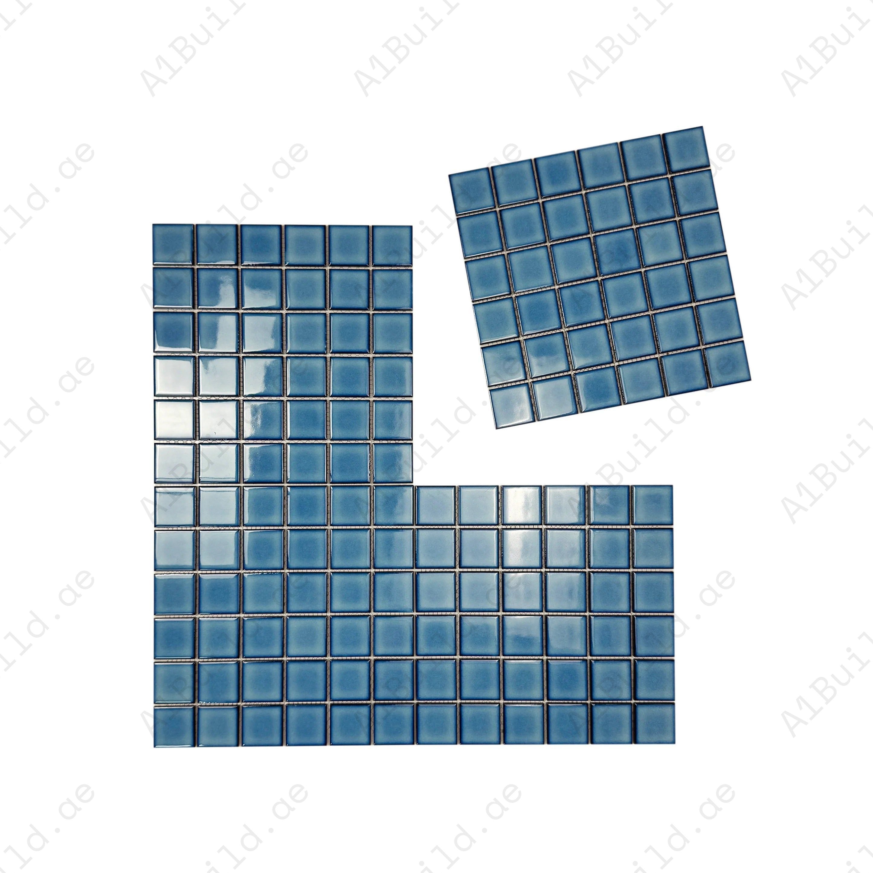 Zen Azure Blue Crystalline Glazed Porcelain Mosaic – durable, slip-resistant pool tile for swimming pools, spas & water features, built for luxury & safety.