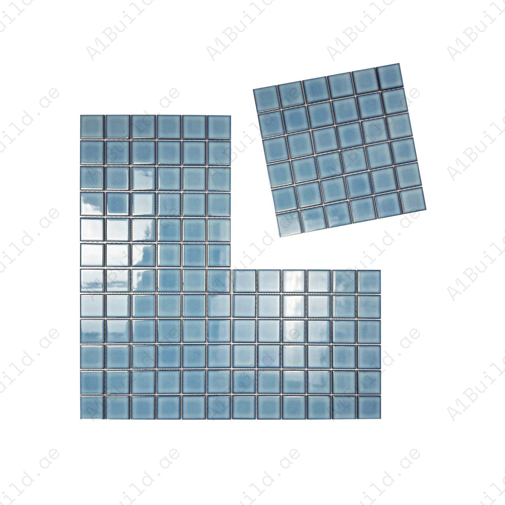 Zen Light Blue Crystalline Glazed Porcelain Mosaic – durable, slip-resistant tiles for pools, spas & water features, offering luxury, safety & strength.
