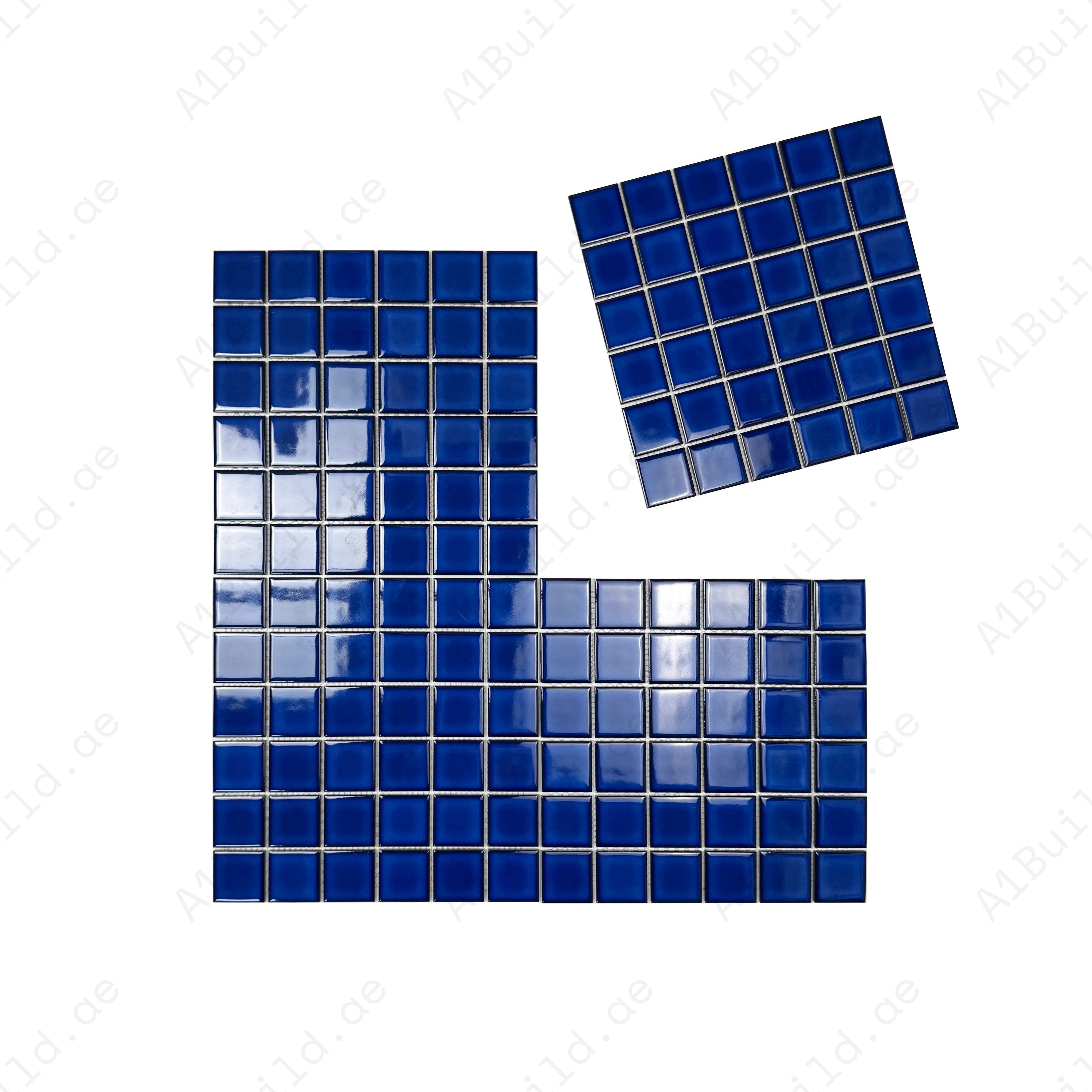 Zen Navy Blue Crystalline Glazed Porcelain Mosaic – premium slip-resistant tiles for swimming pools, spas & water features, built for luxury & durability.