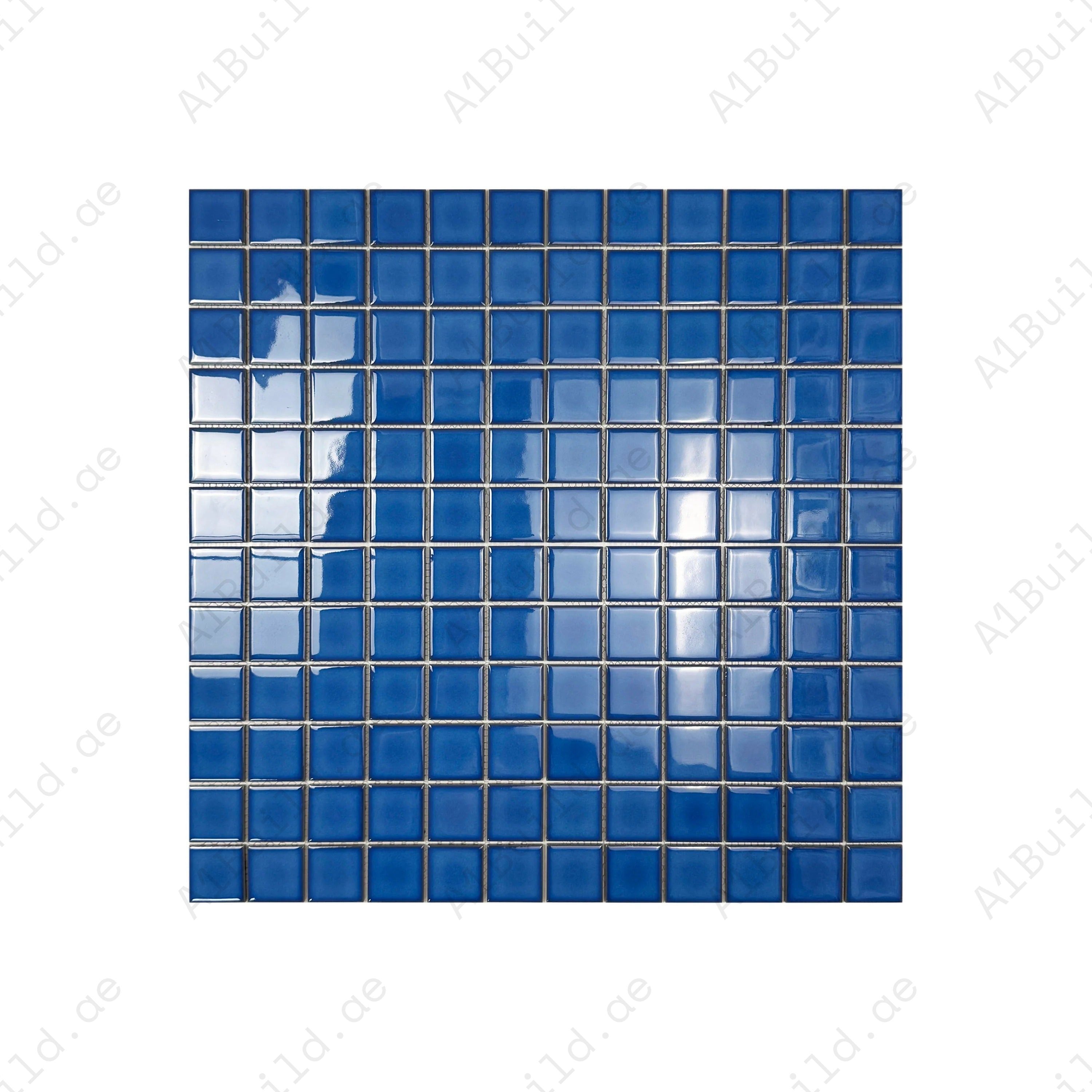 Zen Royal Blue Crystalline Glazed Porcelain Mosaic – durable, slip-resistant tiles for pools, spas & water features, offering luxury, safety & strength.