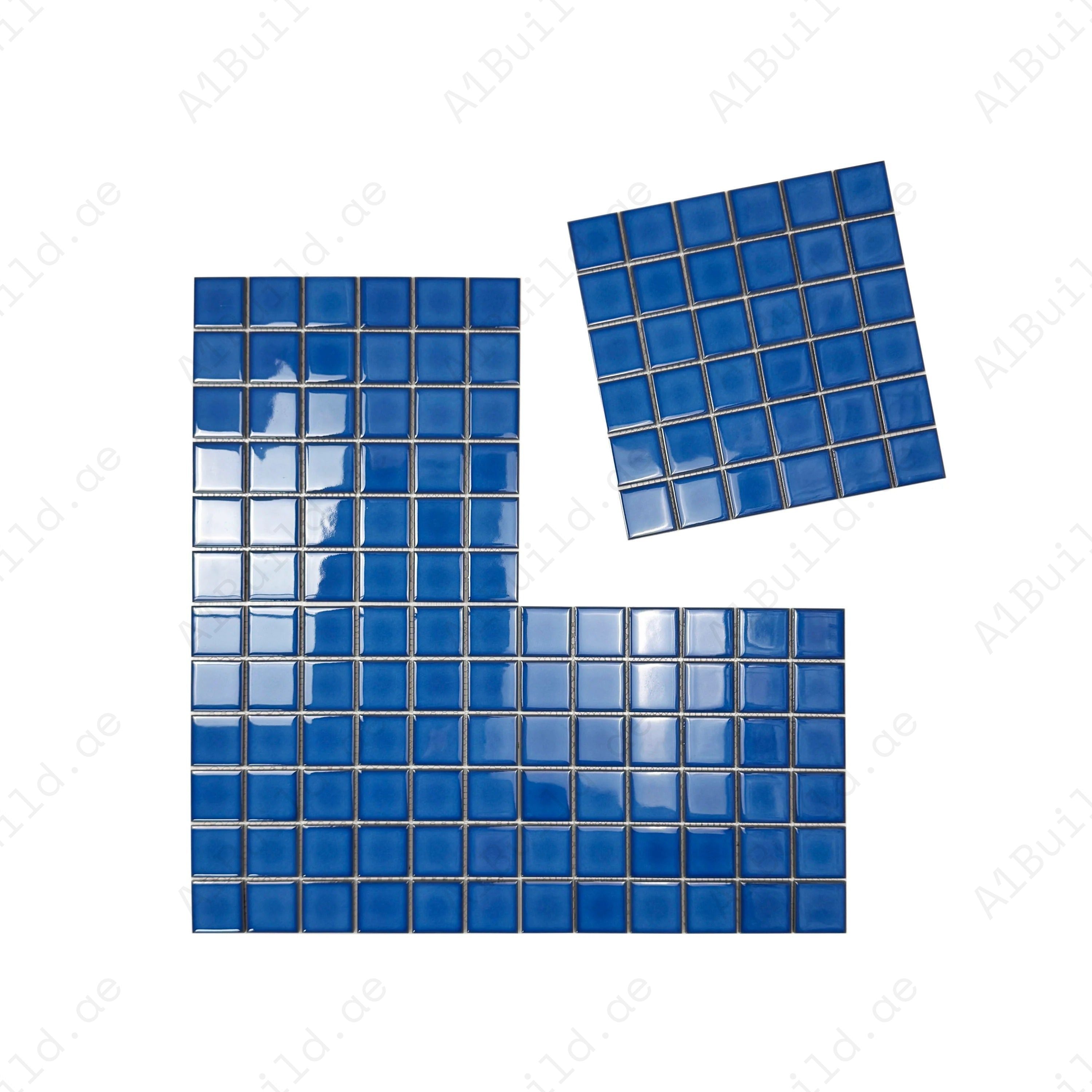 Zen Royal Blue Crystalline Glazed Porcelain Mosaic – durable, slip-resistant tiles for pools, spas & water features, offering luxury, safety & strength.