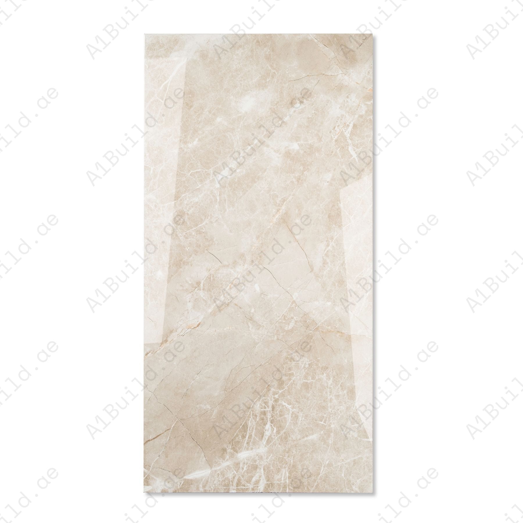 Zenith Sand glossy marble effect porcelain tile 60x120cm with 9mm thickness features warm sand tones and polished luxury finish.