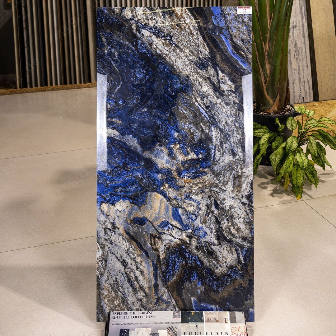 Fiago Blue (60X120cm 09mm Random High Gloss Porcelain Indoor Floor & Wall Tiles)