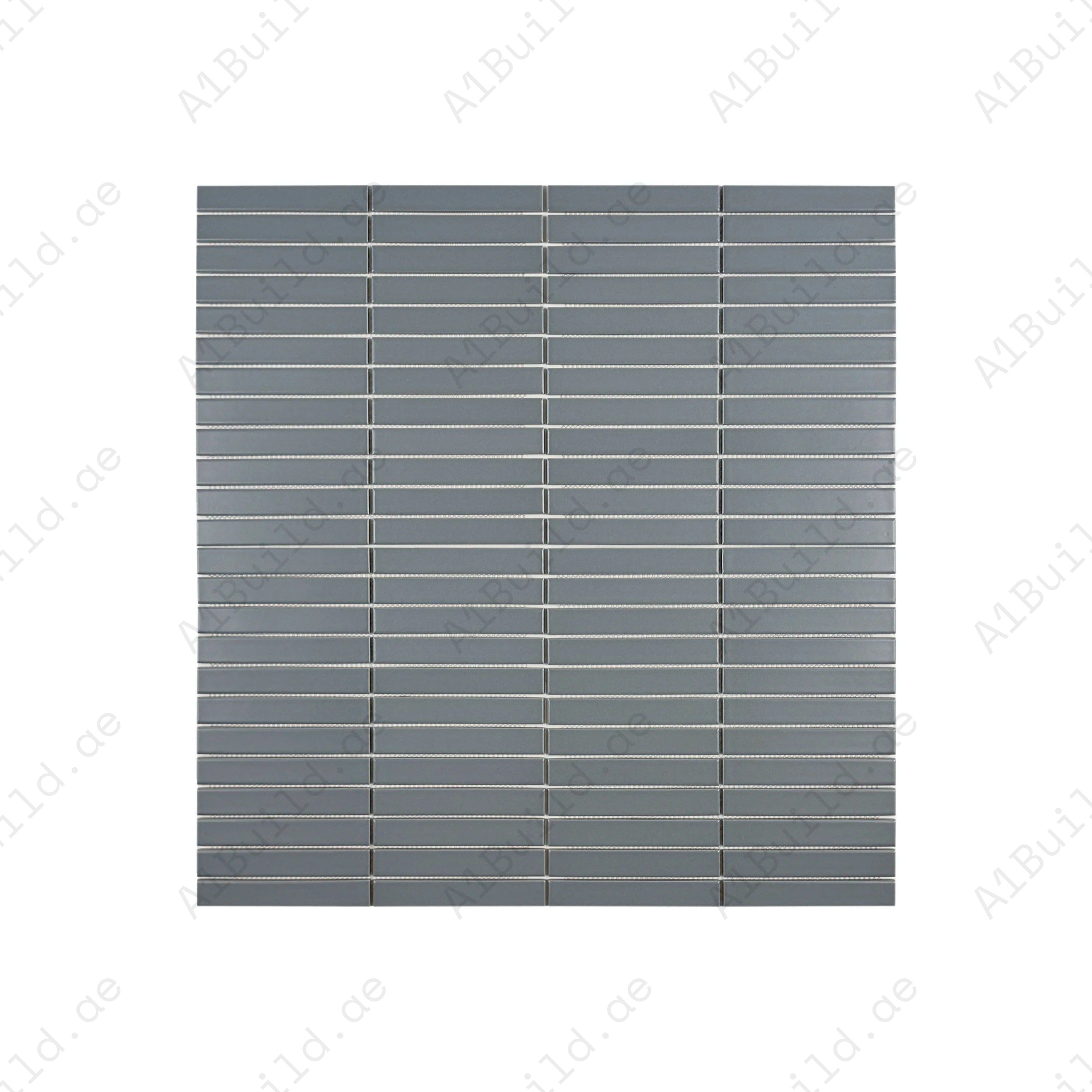 Aurora Strips Series Slate Grey Matt Long Strip Glazed Porcelain Mosaic