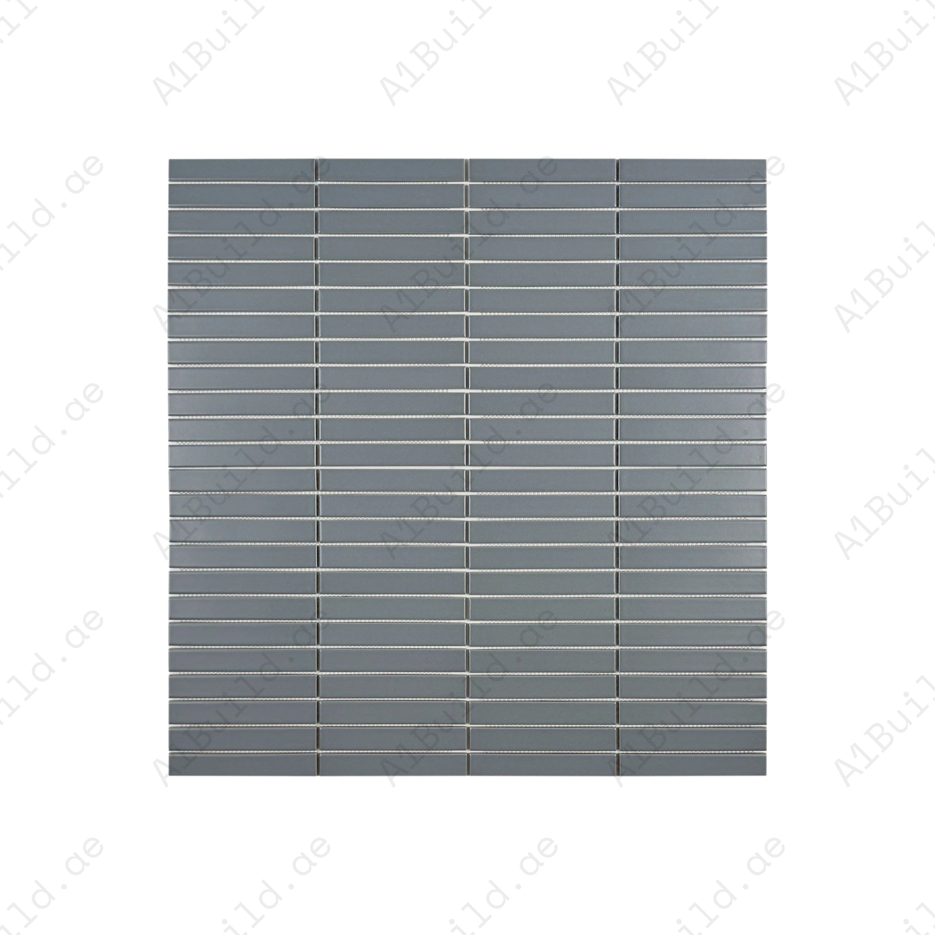Aurora Strips Series Slate Grey Matt Long Strip Glazed Porcelain Mosaic