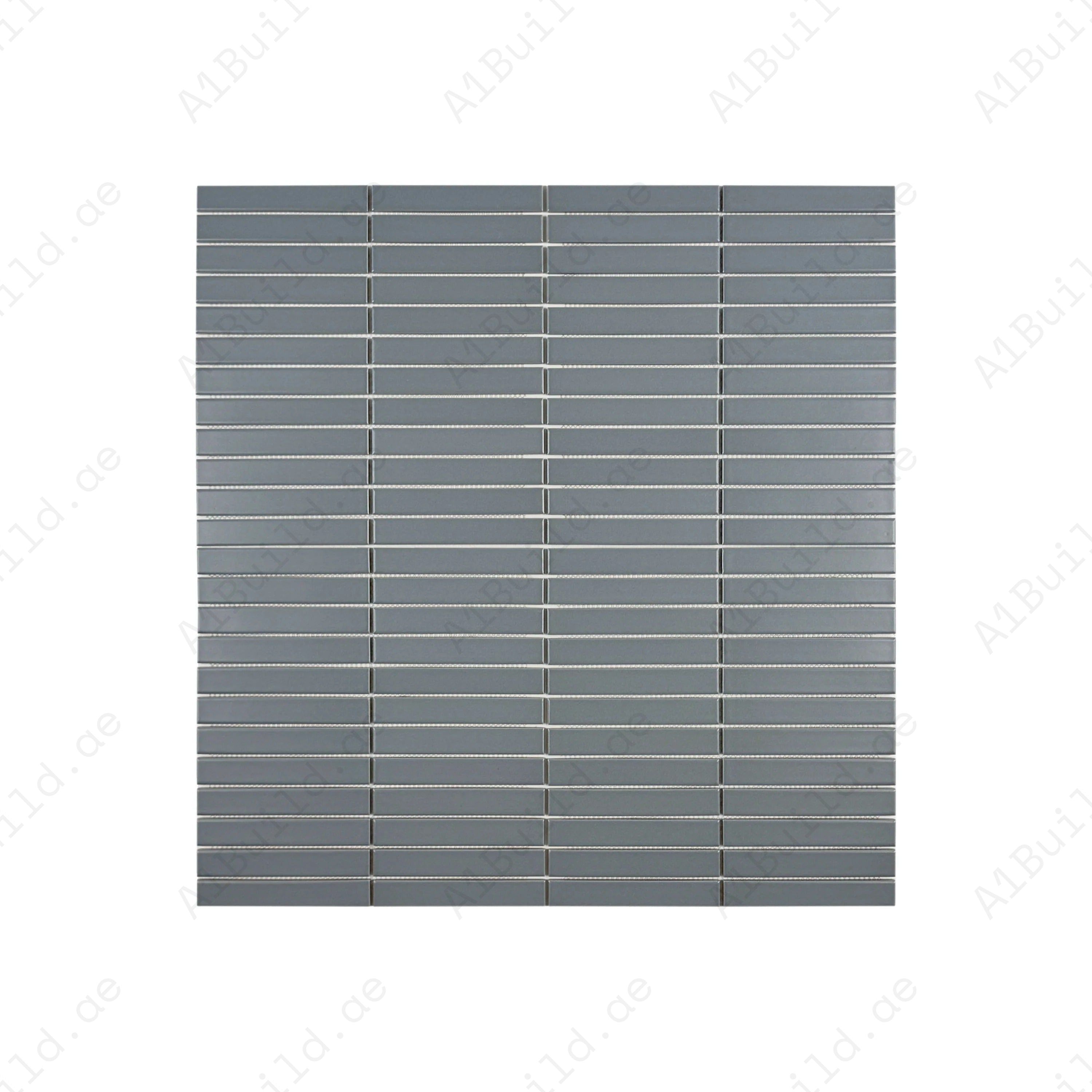 Aurora Strips Series Slate Grey Matt Long Strip Glazed Porcelain Mosaic