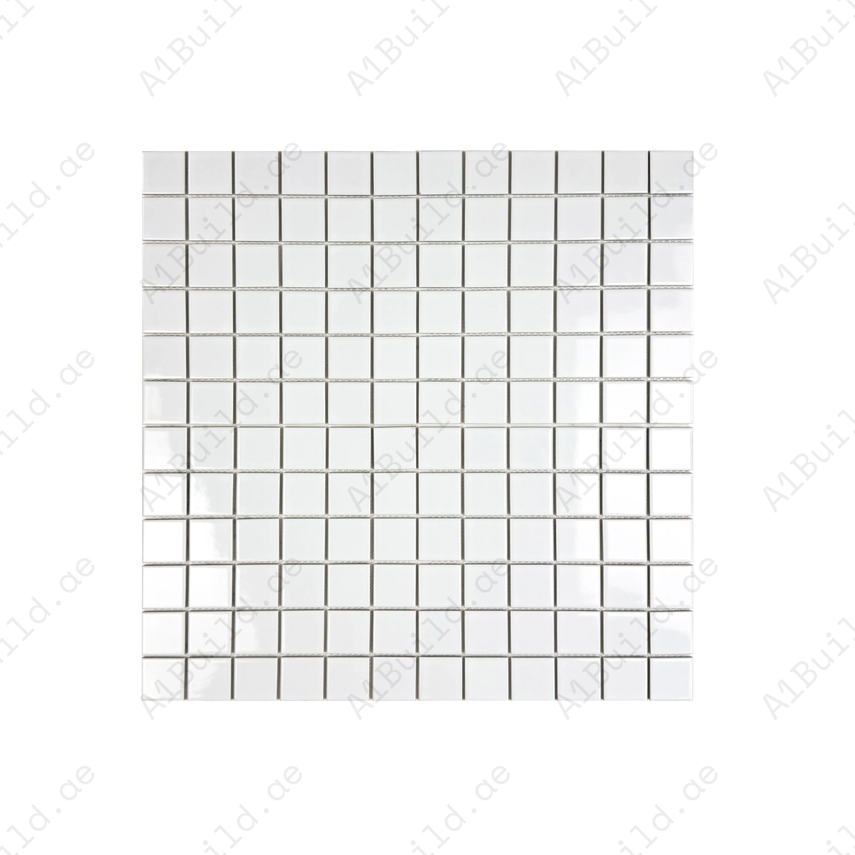 Azure Harmony White Glossy Ordinary Glazed Porcelain Mosaic