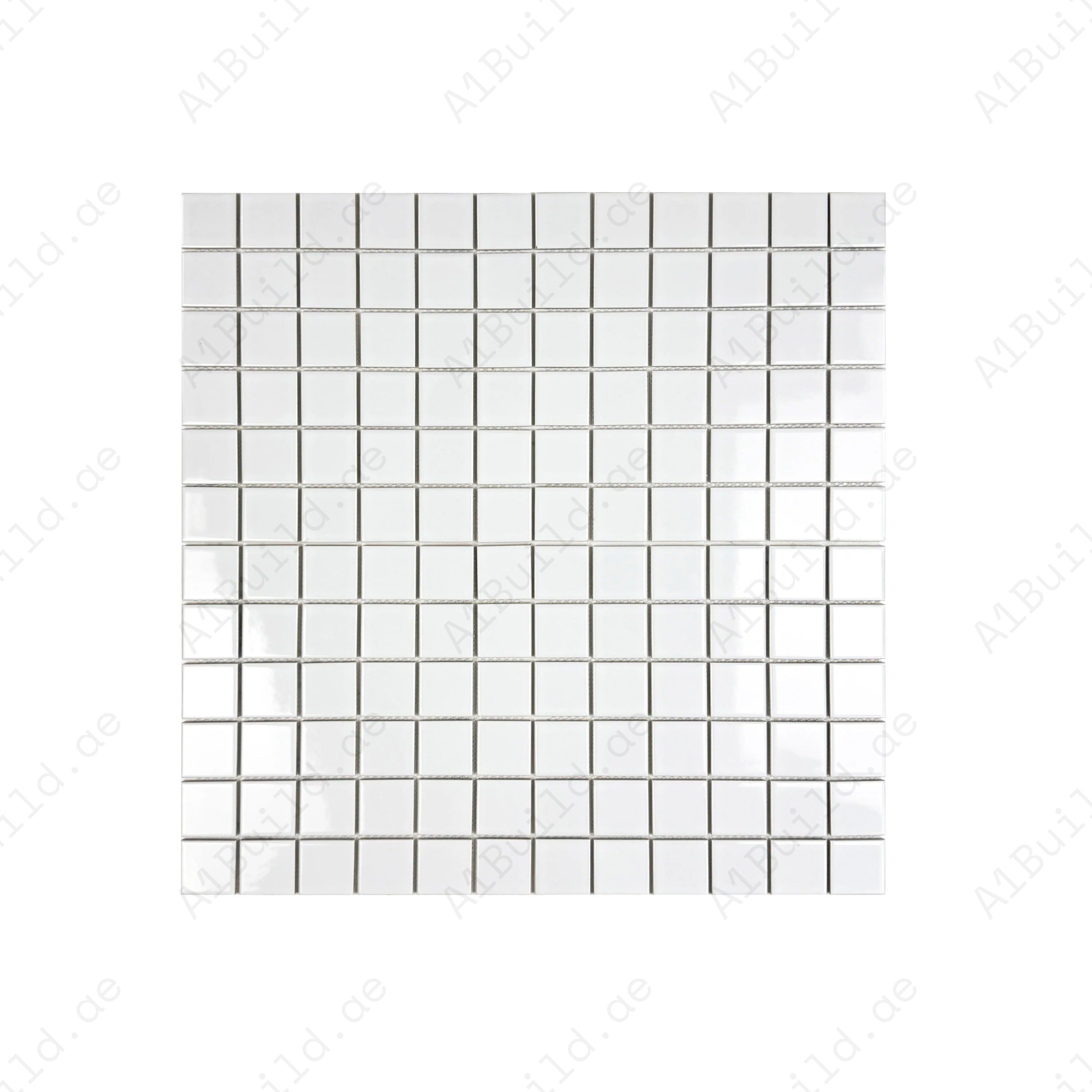 Azure Harmony White Glossy Ordinary Glazed Porcelain Mosaic