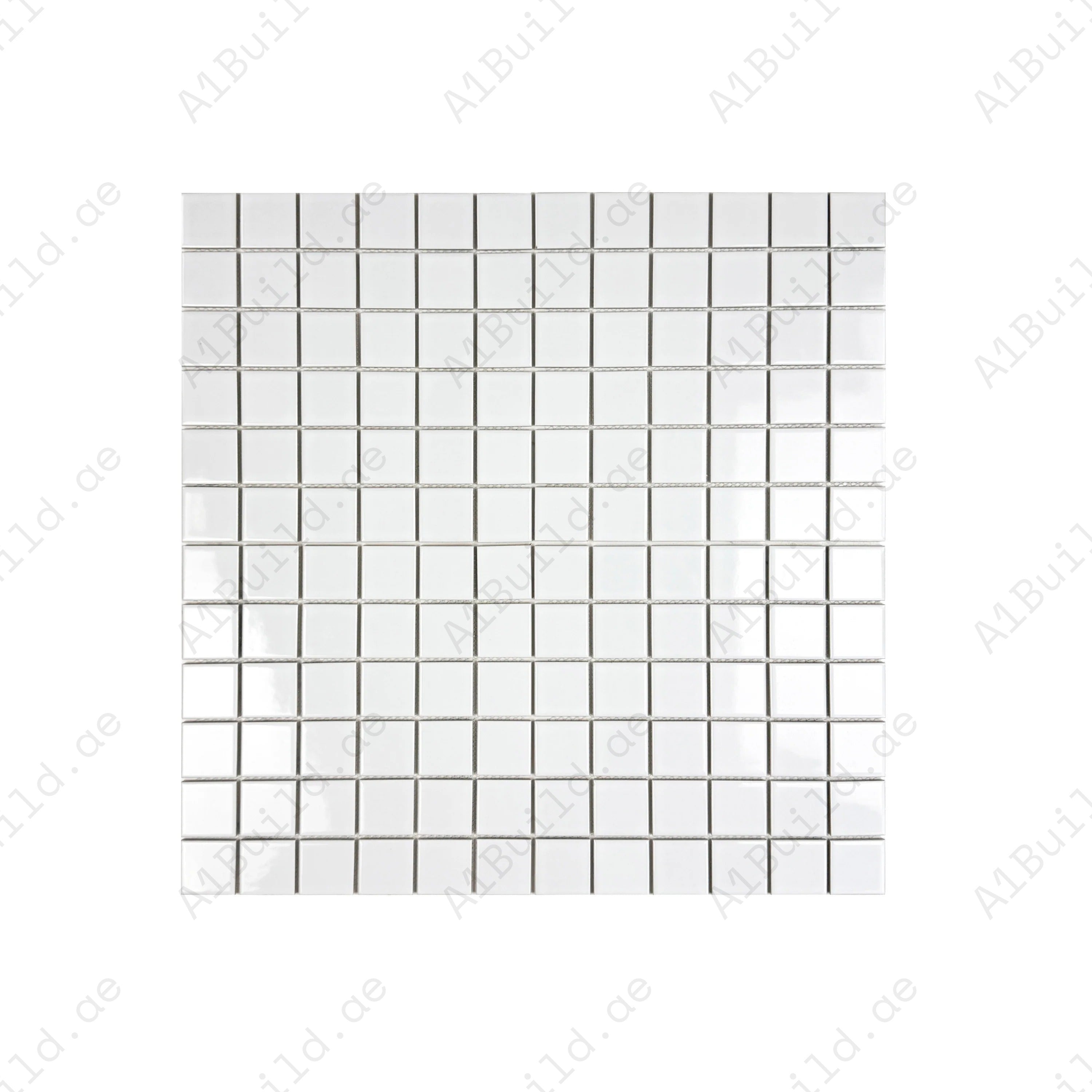 Azure Harmony White Glossy Ordinary Glazed Porcelain Mosaic