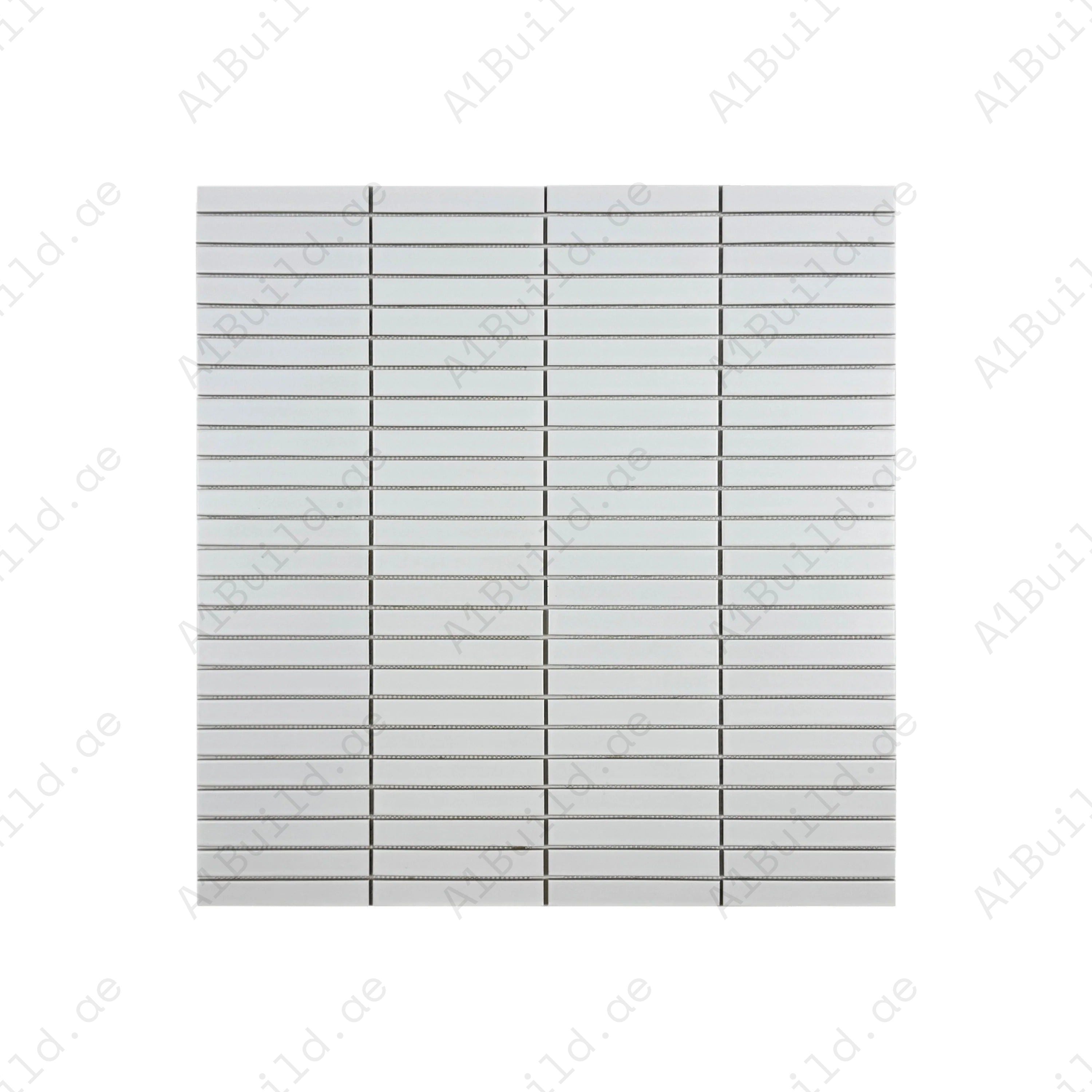 Aurora Strips Series White Matt Long Strip Glazed Porcelain Mosaic