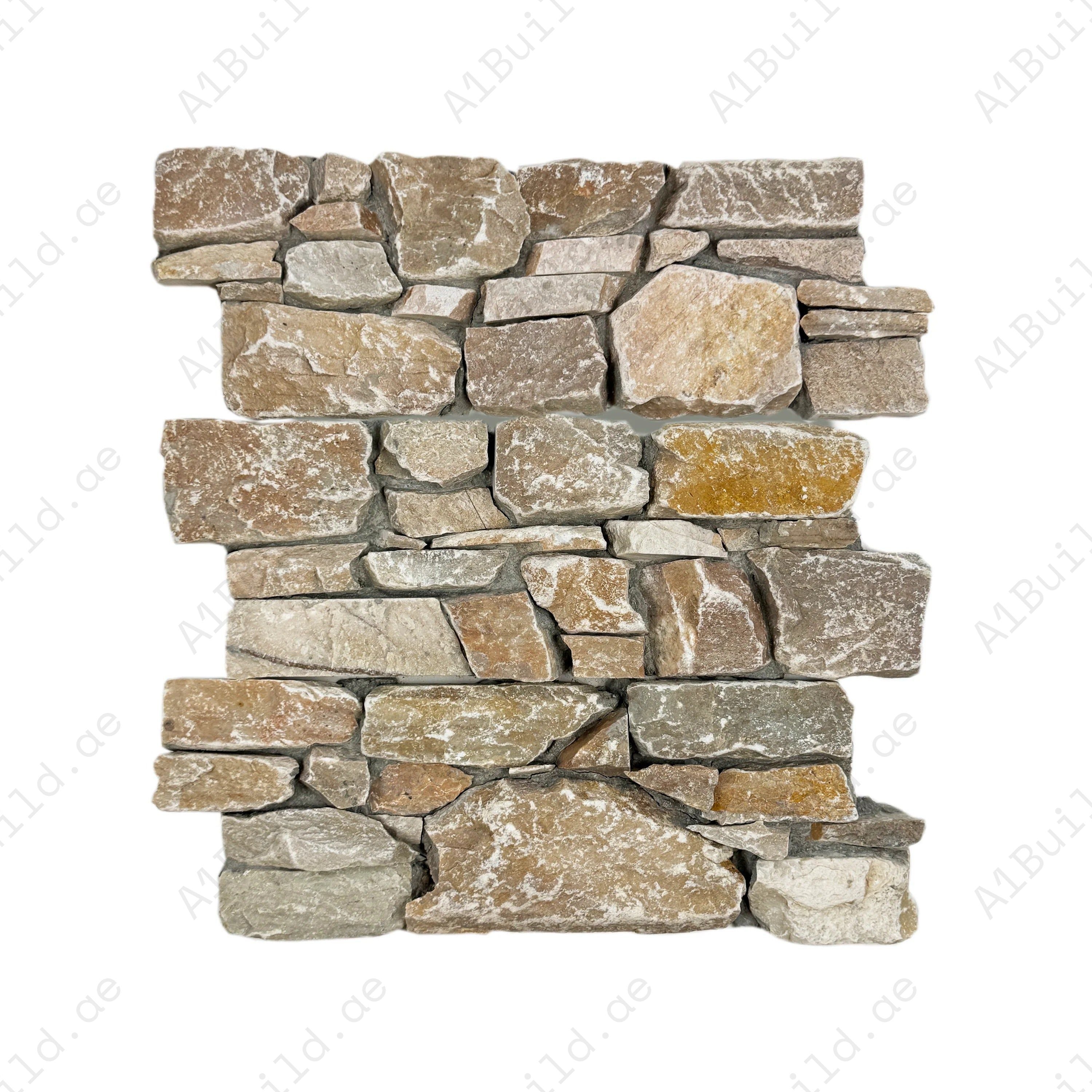 Timeless Nature Series P014 Light Beige & Light Fawn & French Beige Mixed Cement Bonding Slate Wall Cladding