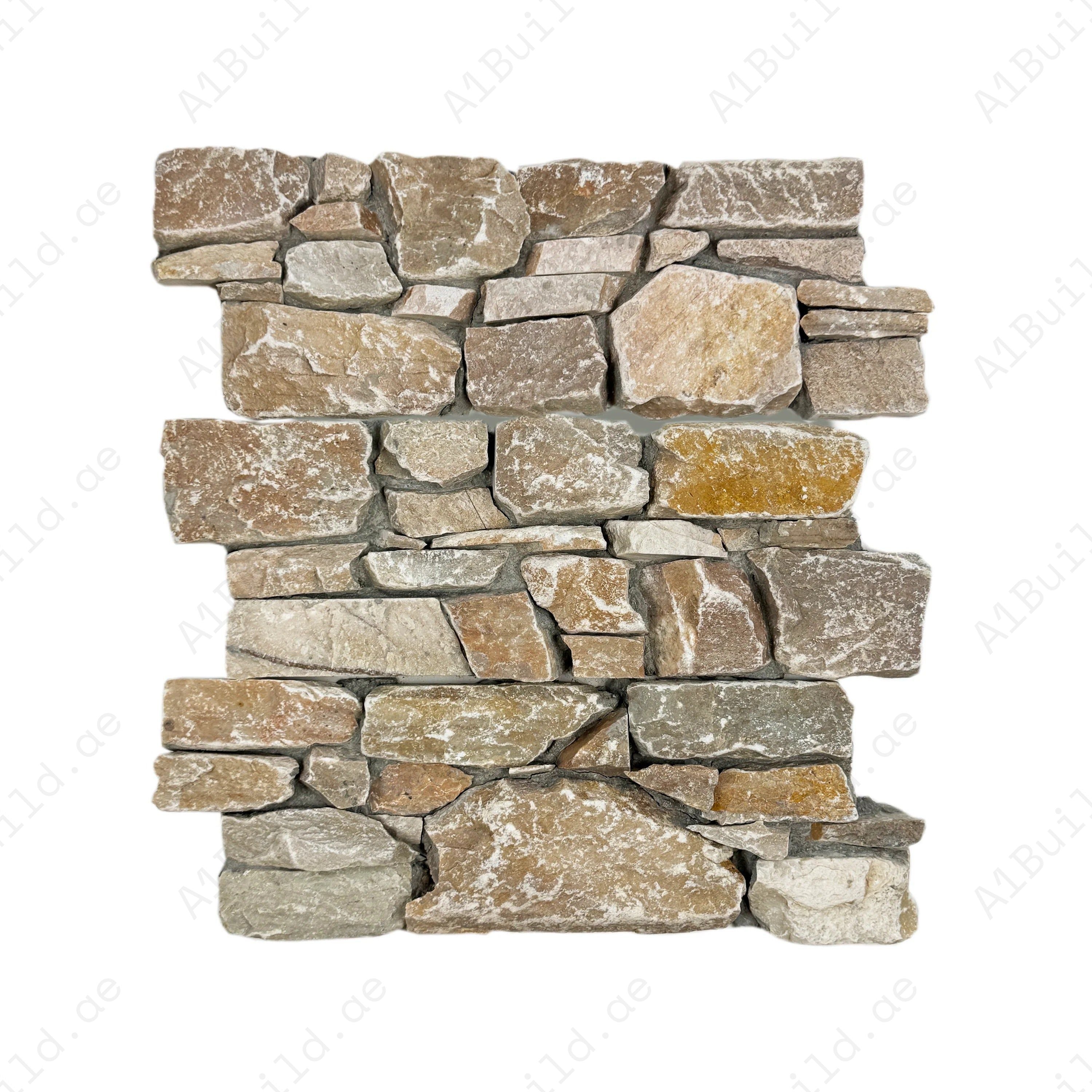 Timeless Nature Series P014 Light Beige & Light Fawn & French Beige Mixed Cement Bonding Slate Wall Cladding