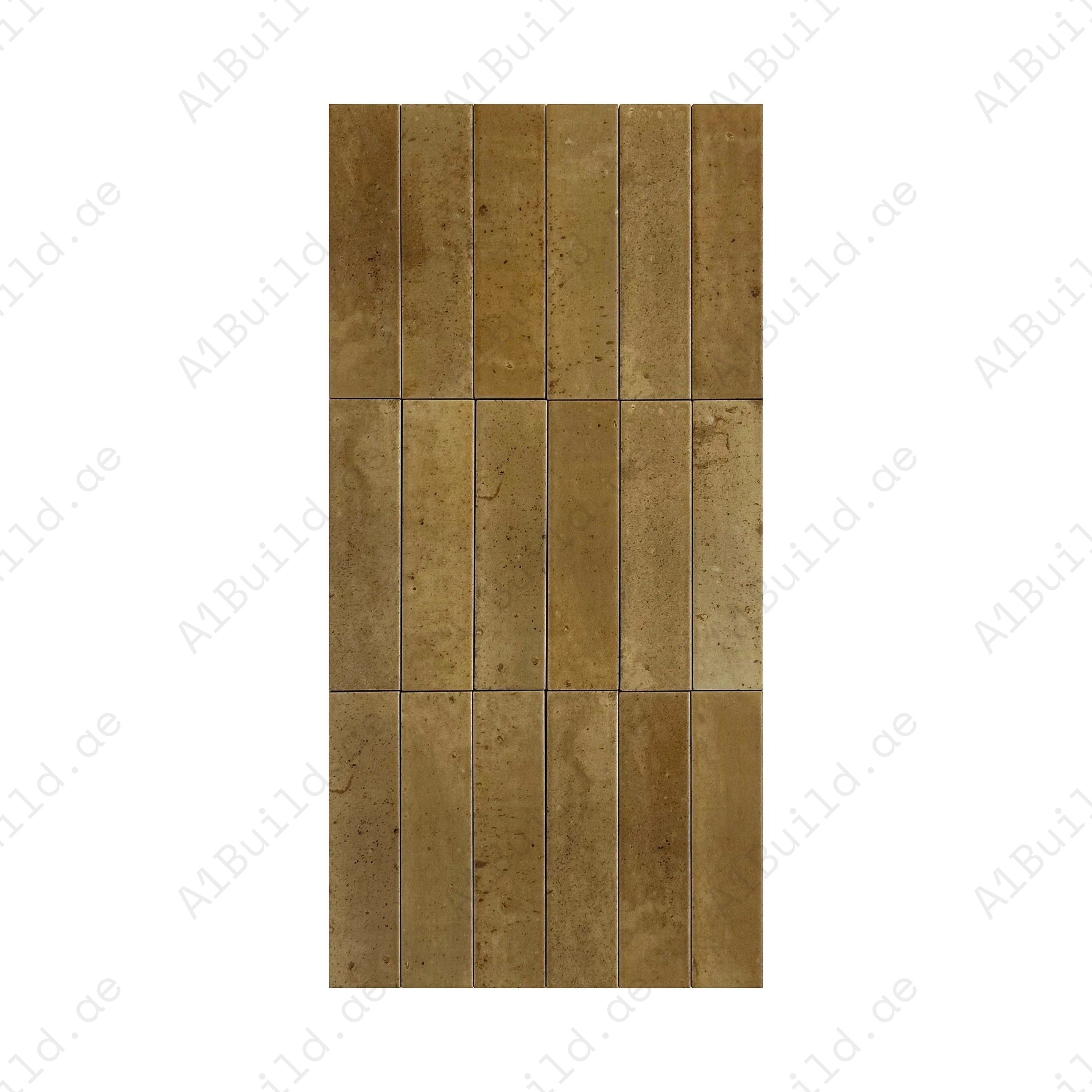 Earthy Brown Matte Porcelain Artisanal Tile