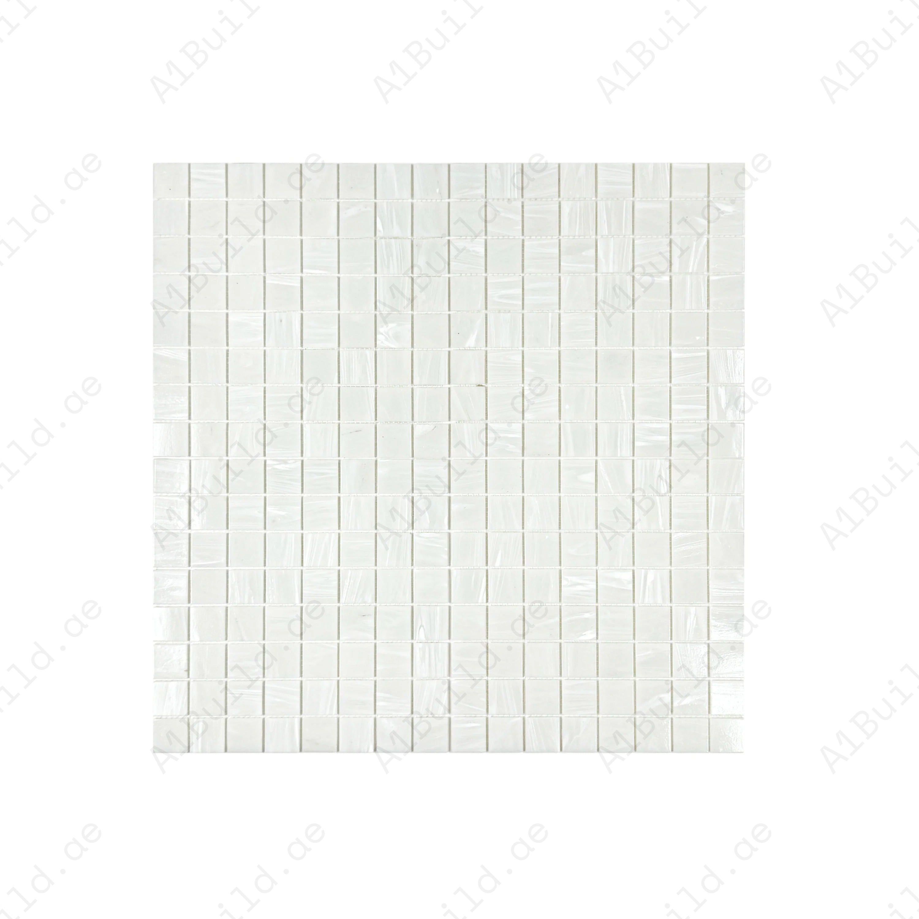 Glacial Artistry White Hand Drawing Glass Mosaic – Elegant & Durable