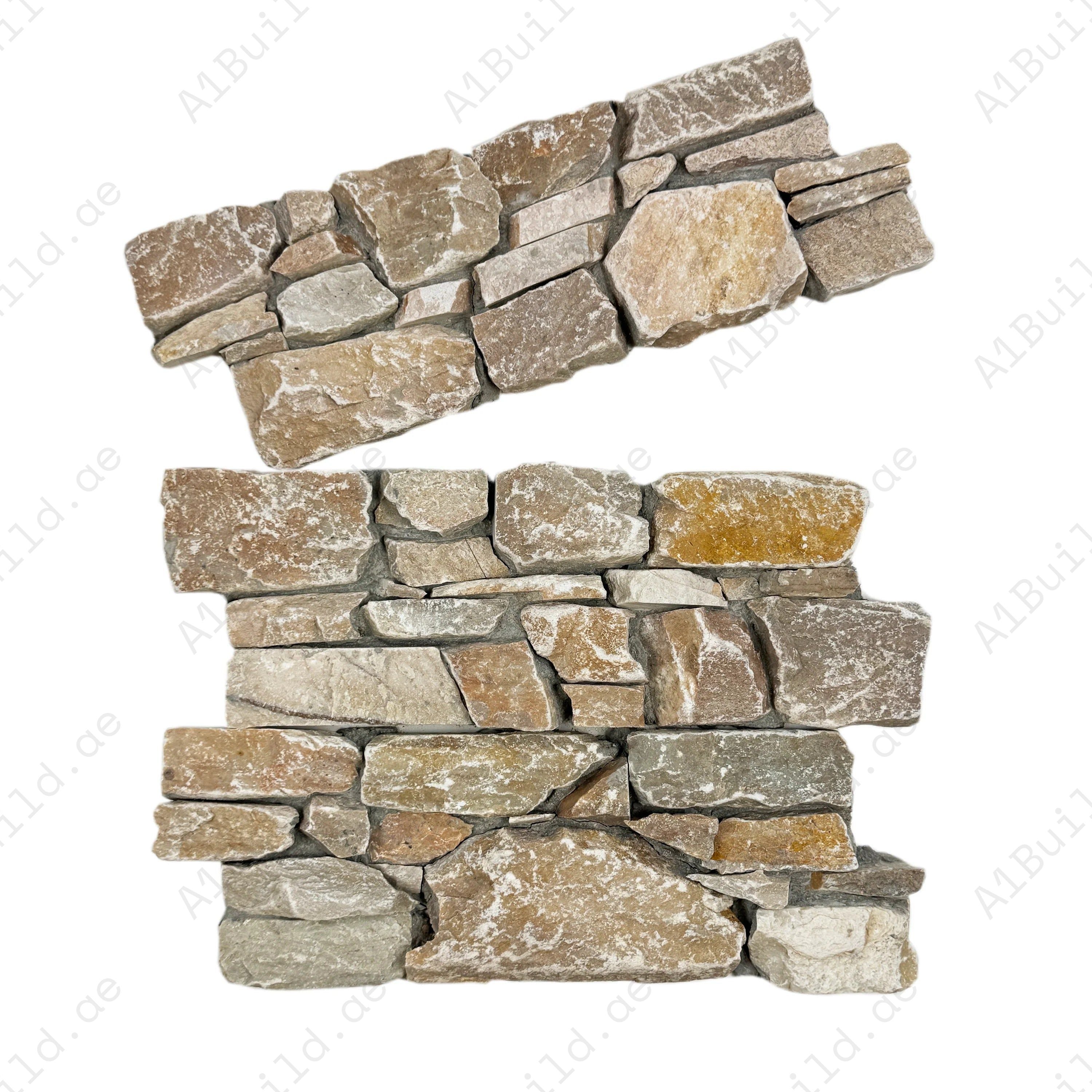 Timeless Nature Series P014 Light Beige & Light Fawn & French Beige Mixed Cement Bonding Slate Wall Cladding