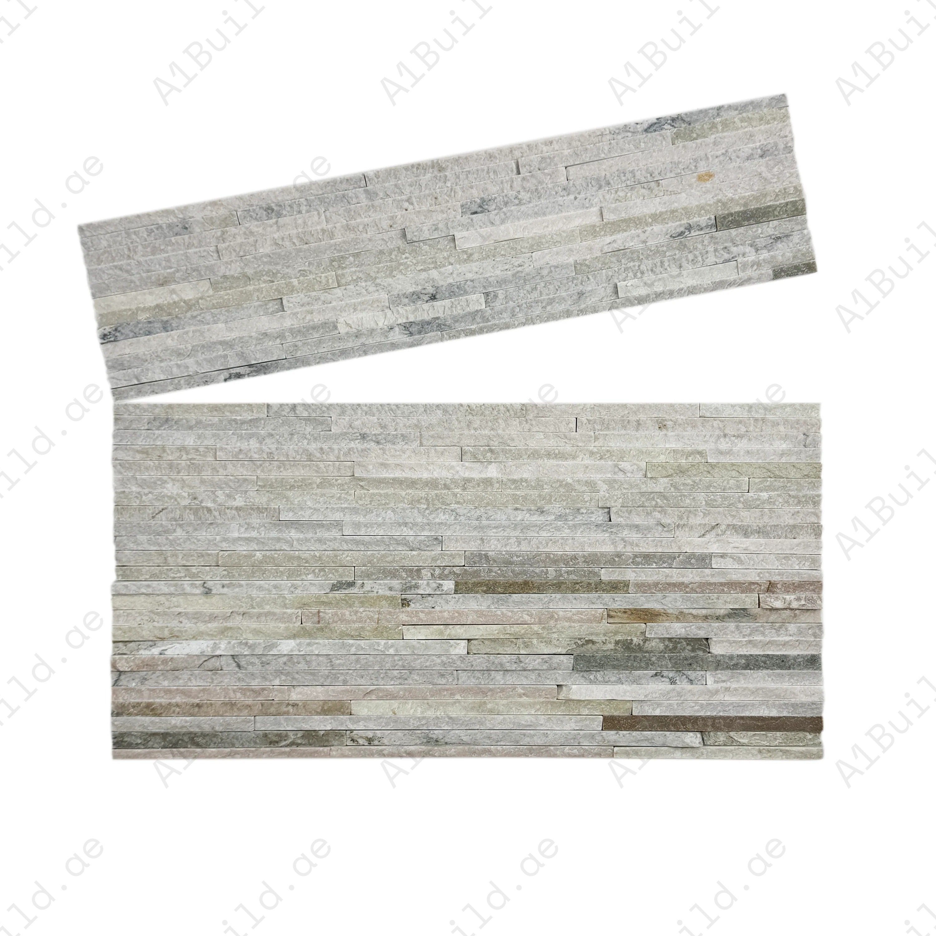 Twilight Stream Series P014 Pink & Saga Green & Hunter Green& Cotton White Mixed Flat Slate Wall Cladding