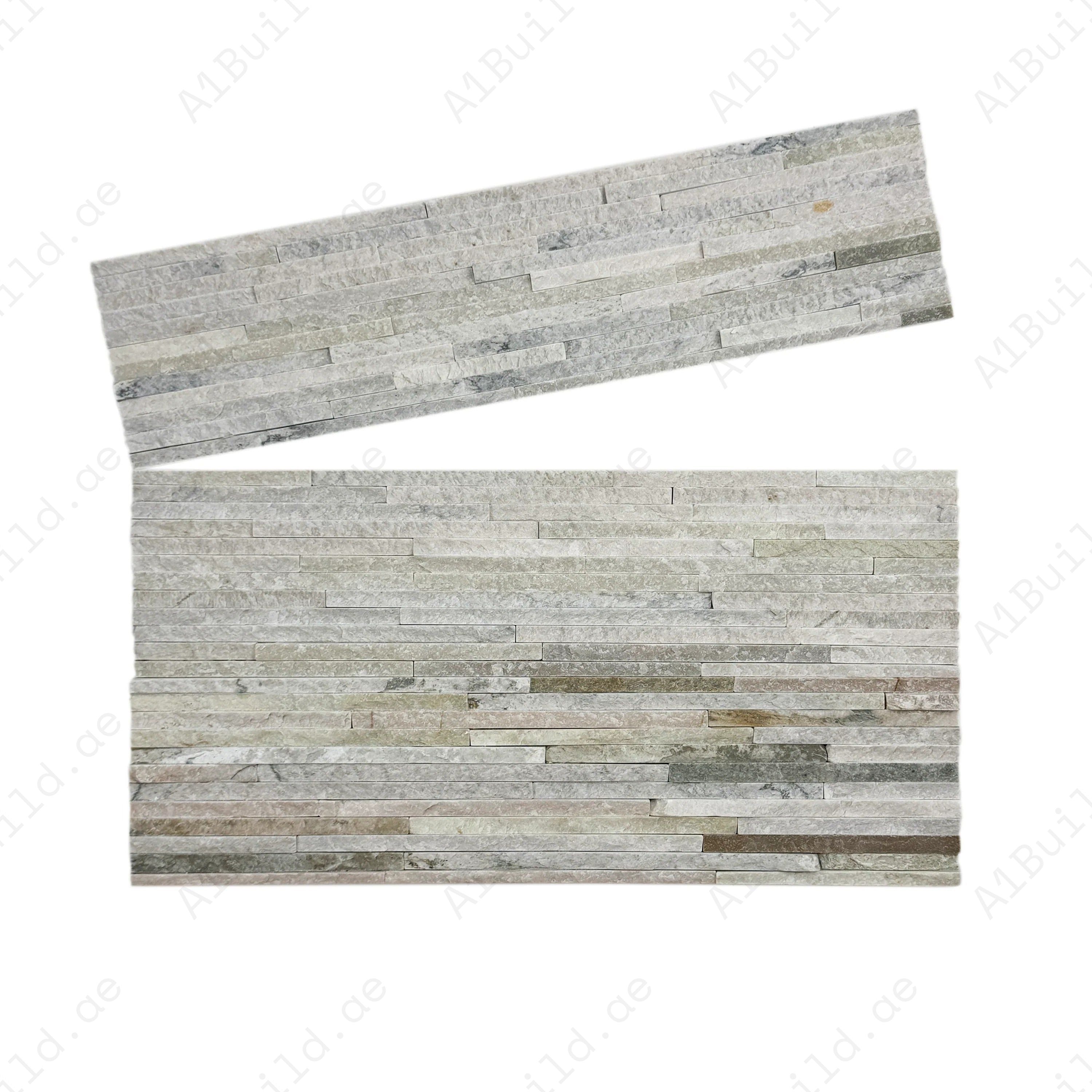 Twilight Stream Series P014 Pink & Saga Green & Hunter Green& Cotton White Mixed Flat Slate Wall Cladding