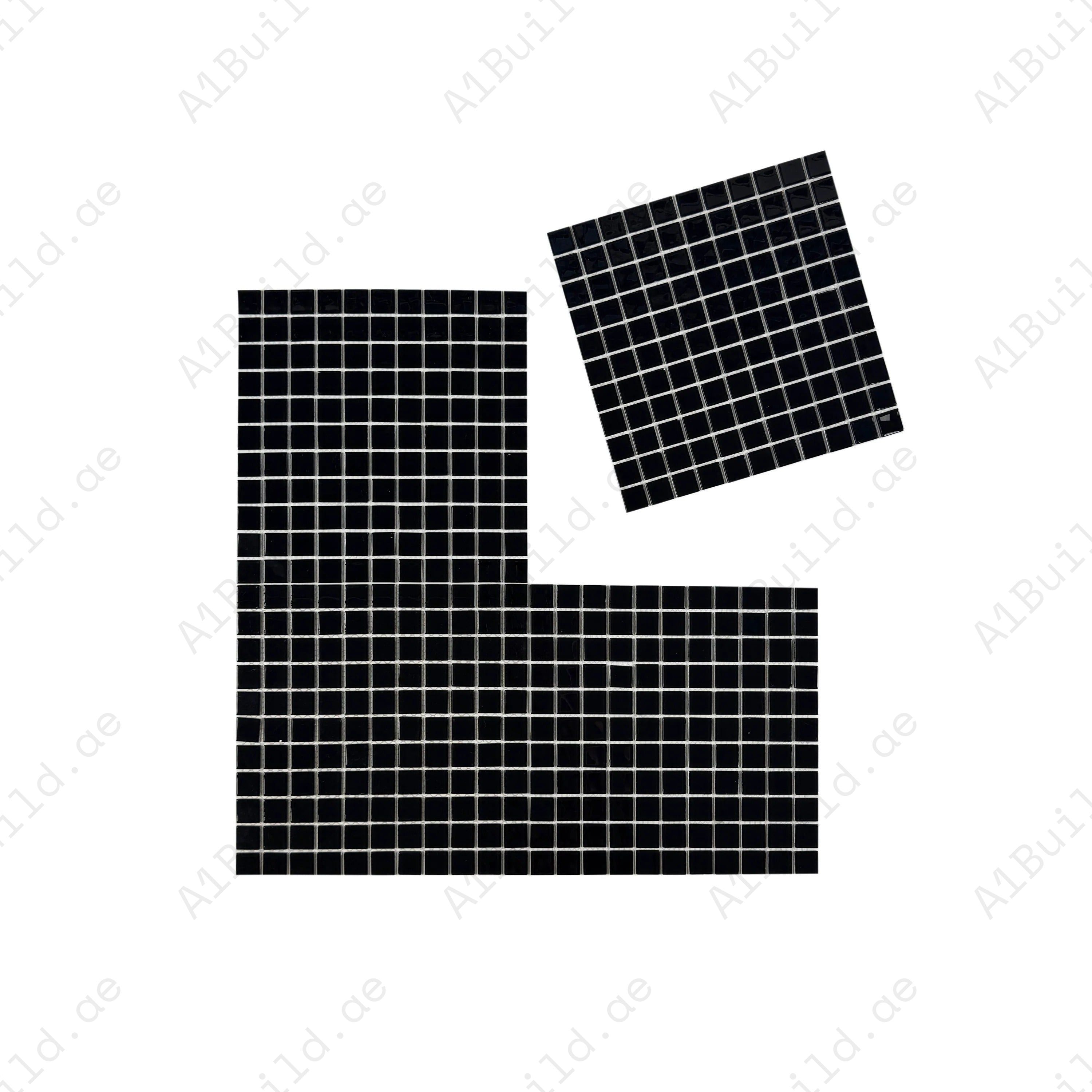 Azure Enchantment Series Black Crystal Glass Mosaic