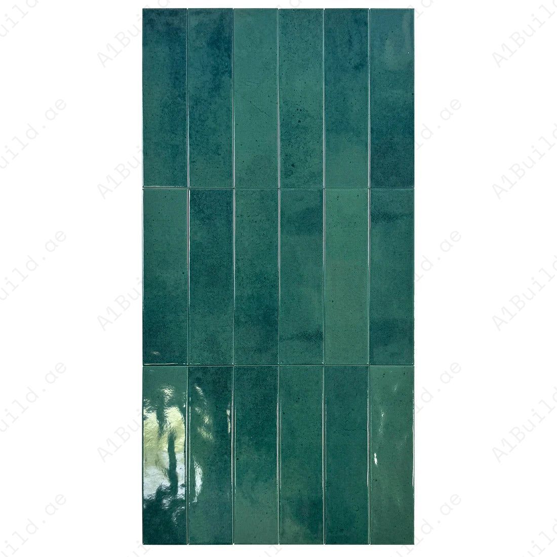 Venetian Dream Series Jungle Green Glossy Porcelain Artisanal Tile