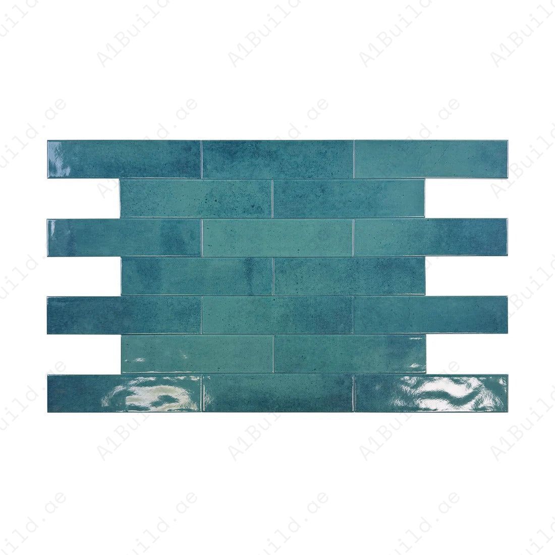 Venetian Dream Series Jungle Green Glossy Porcelain Artisanal Tile