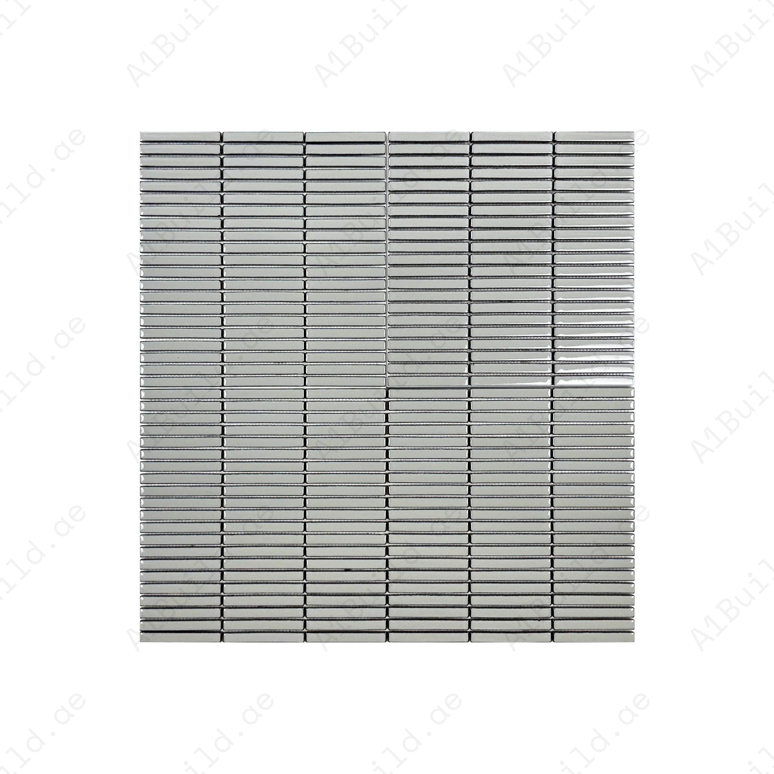 Aurora Strips Series Ivory White Long Strip Glossy Glazed Porcelain Mosaic