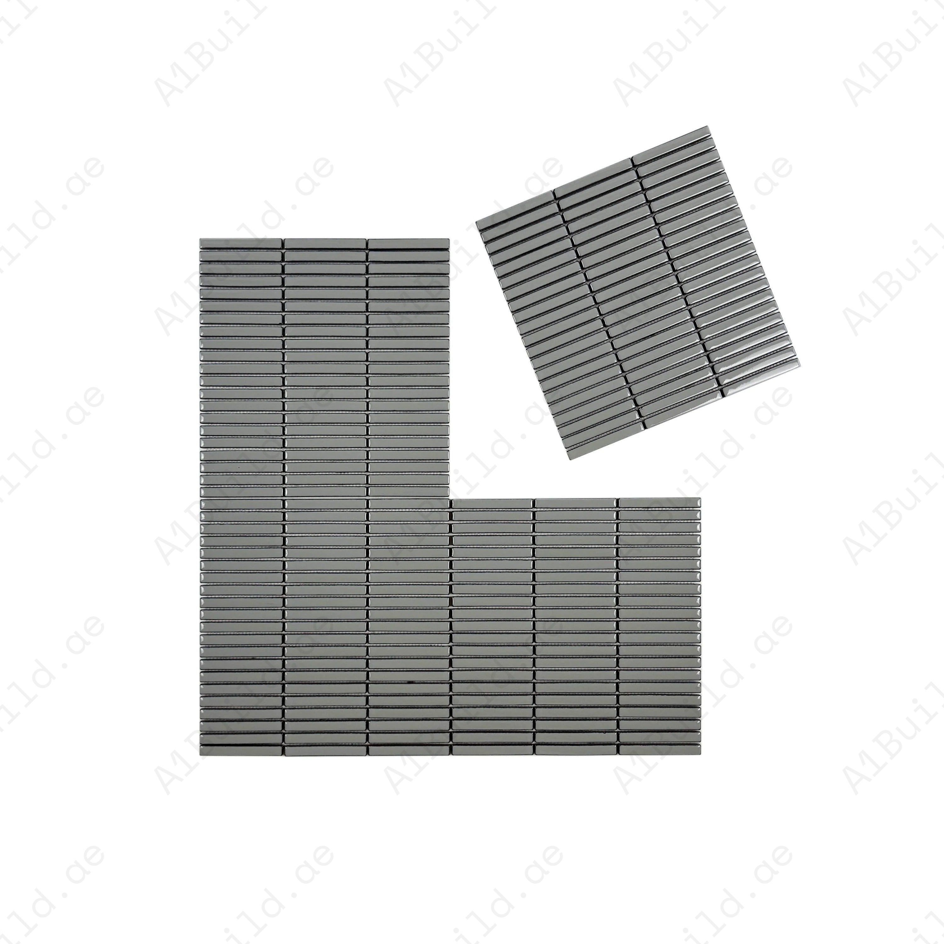 Aurora Strips Series Ivory White Long Strip Glossy Glazed Porcelain Mosaic