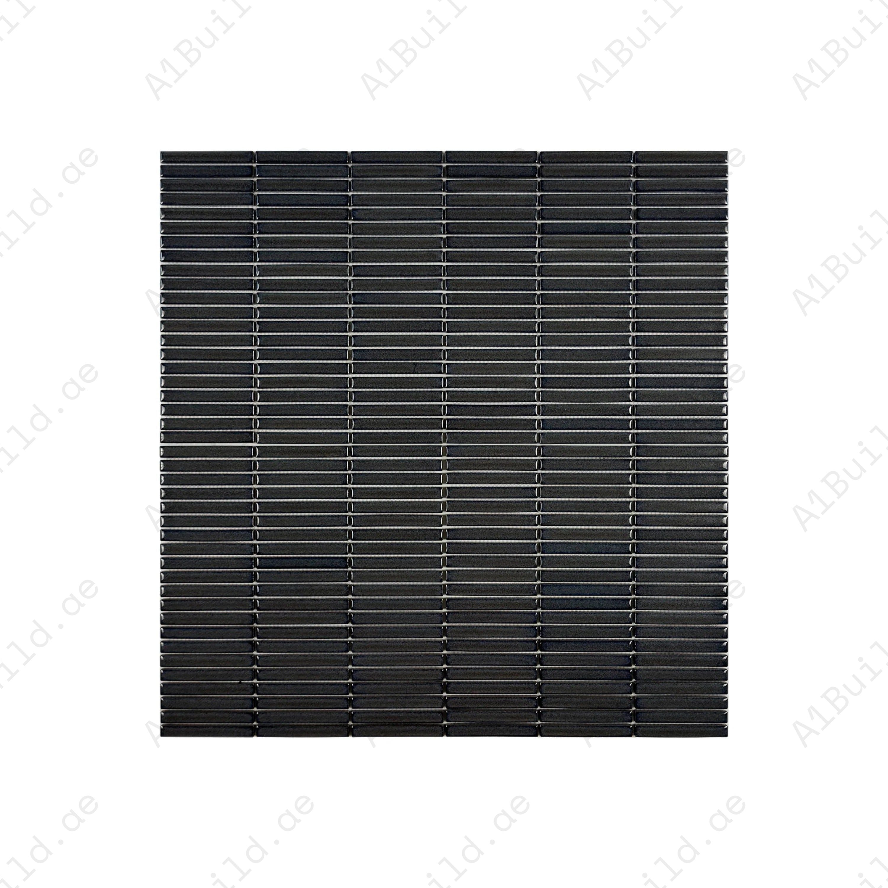 Aurora Strips Series Lava Gray Long Strip Glossy Glazed Porcelain Mosaic